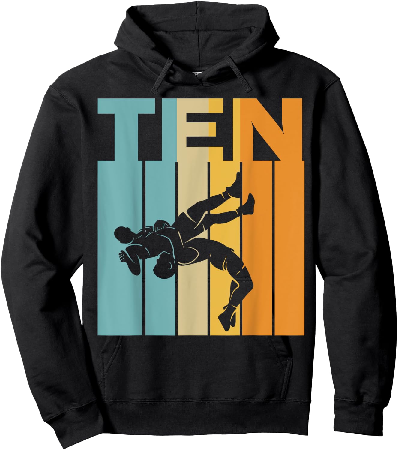 Cool Ten Wrestling 10th Bday 10 Years Old Hoodie - Hoodie | Black