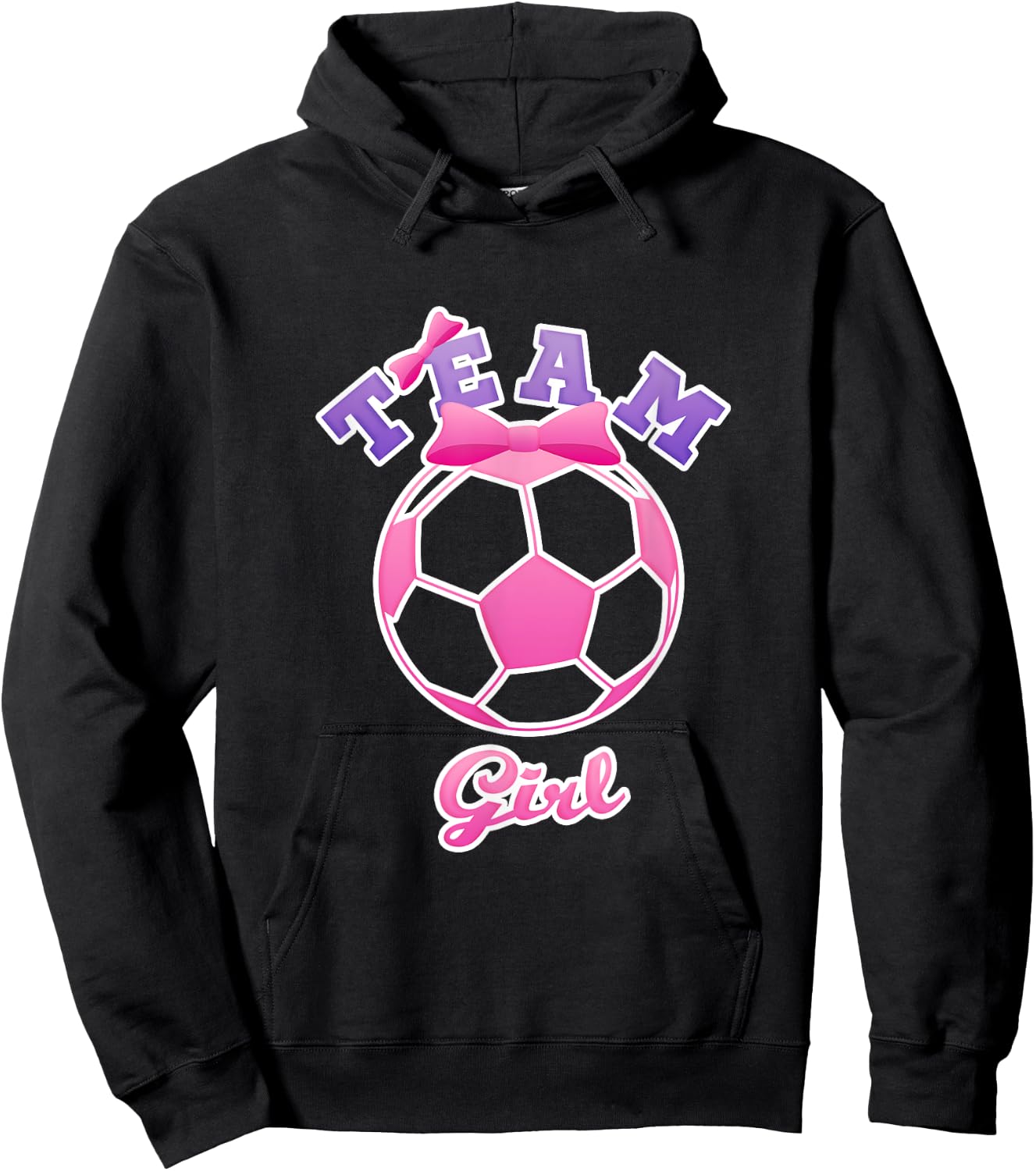 Gender Reveal Party | Team Girl, Pink Soccer Ball T Shirt Hoodie - Hoodie | Black
