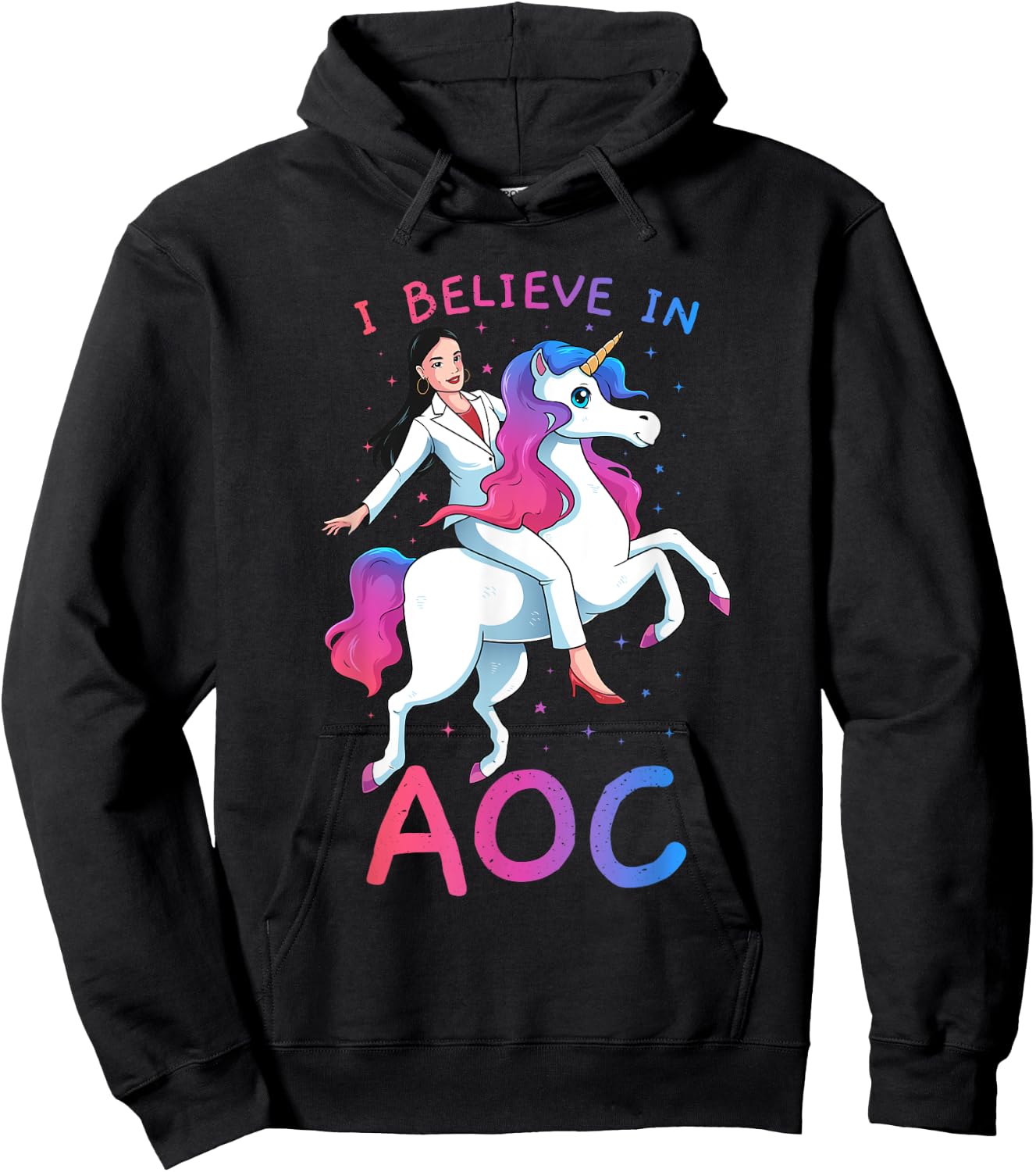 I Believe in AOC Unicorn Alexandria Ocasio-Cortez Gift Hoodie - Hoodie | Black