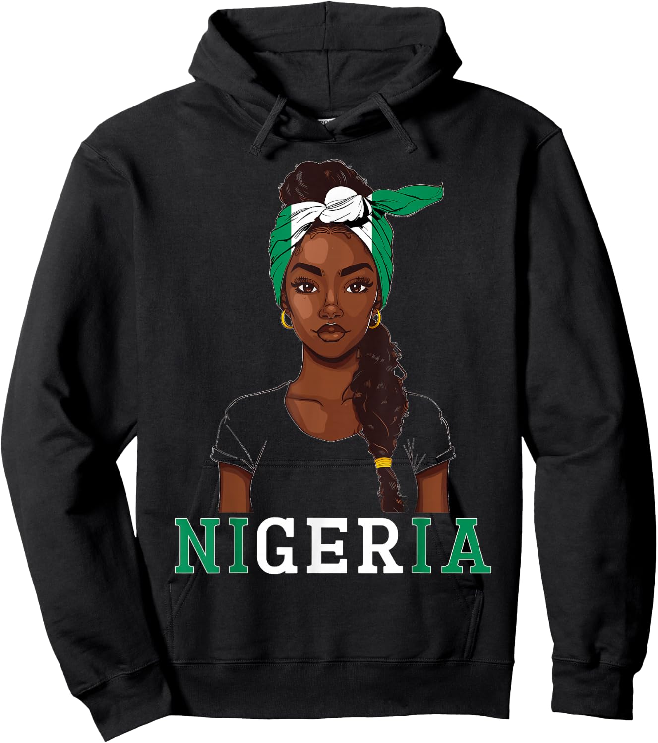 Nigeria Flag Products Souvenirs Girl Uniform Nigerian Hoodie - Hoodie | Black