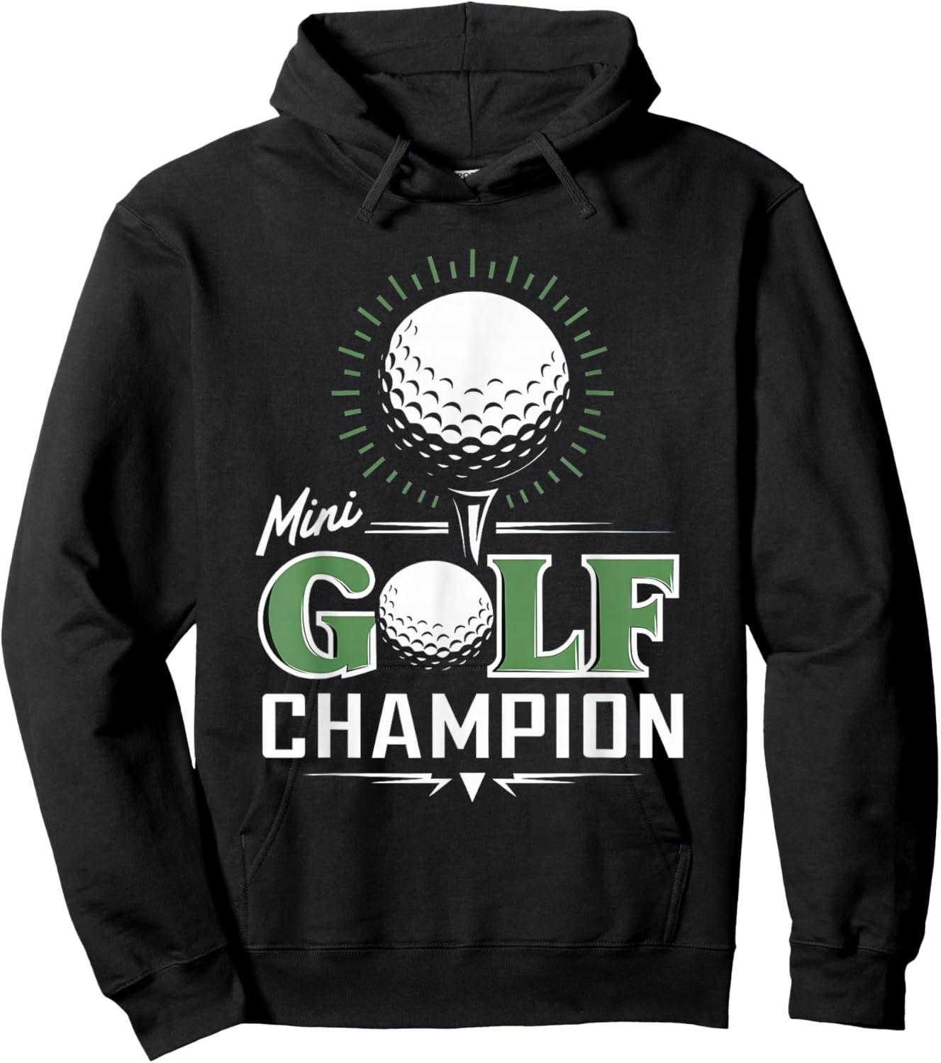 Funny Mini Golf Miniature Golfing Champion Golfer Women Men Hoodie - Hoodie | Black