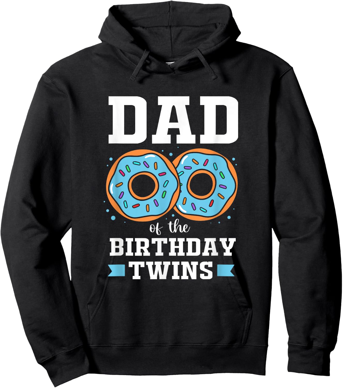 Cute Donut Dad Of The Birthday Twins Hoodie - Hoodie | Black