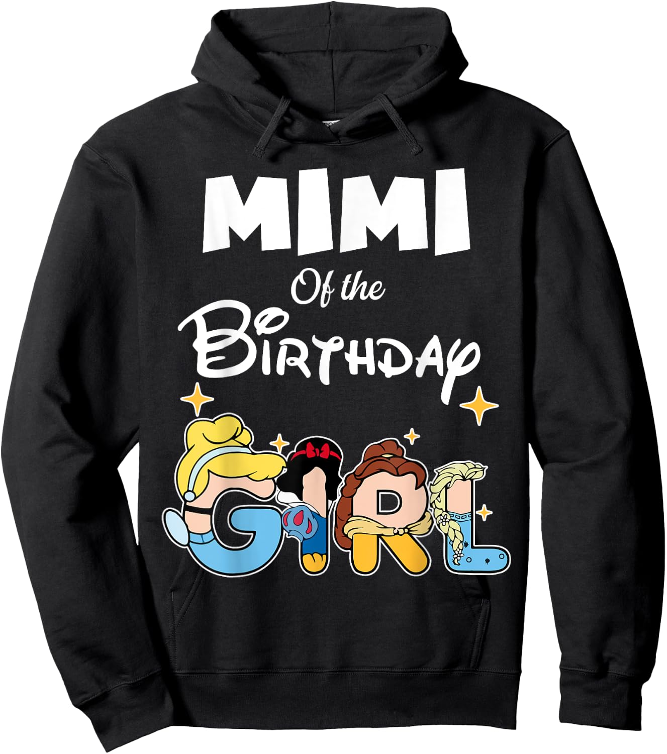 Mimi Of The Birthday Girl Princess Family Matching Hoodie - Hoodie | Black