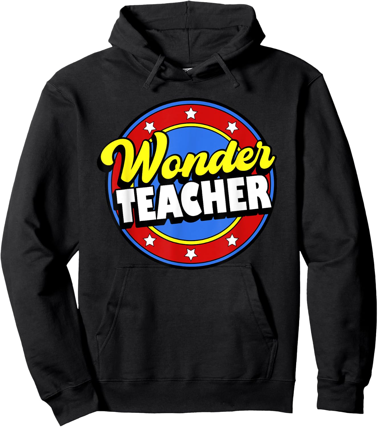 Wonder Teacher Super Woman Power Superhero Back to School Hoodie - Hoodie | Black