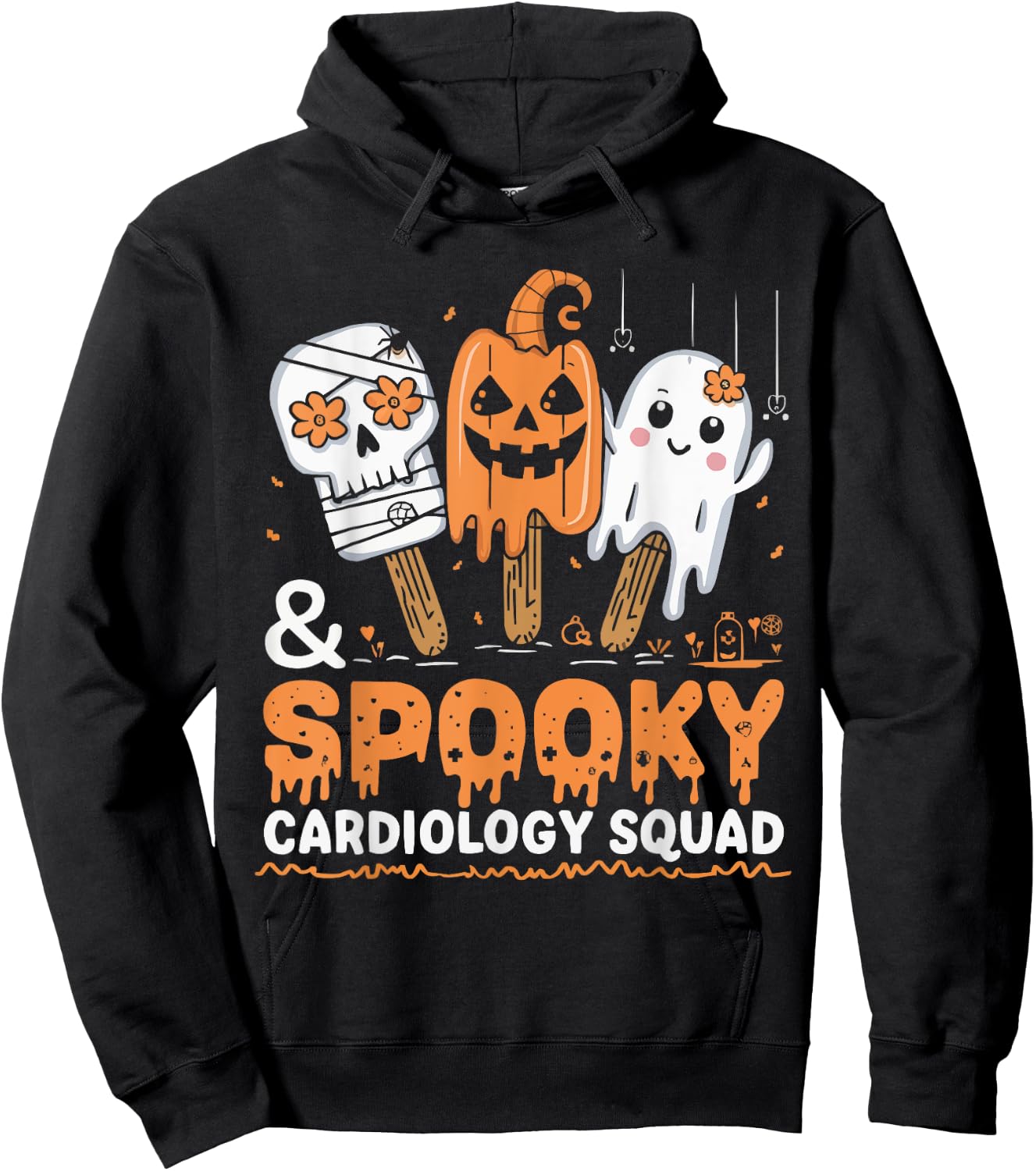 Cardiology Nurse Halloween Spooky Nursing Trick Or Treat Hoodie - Hoodie | Black