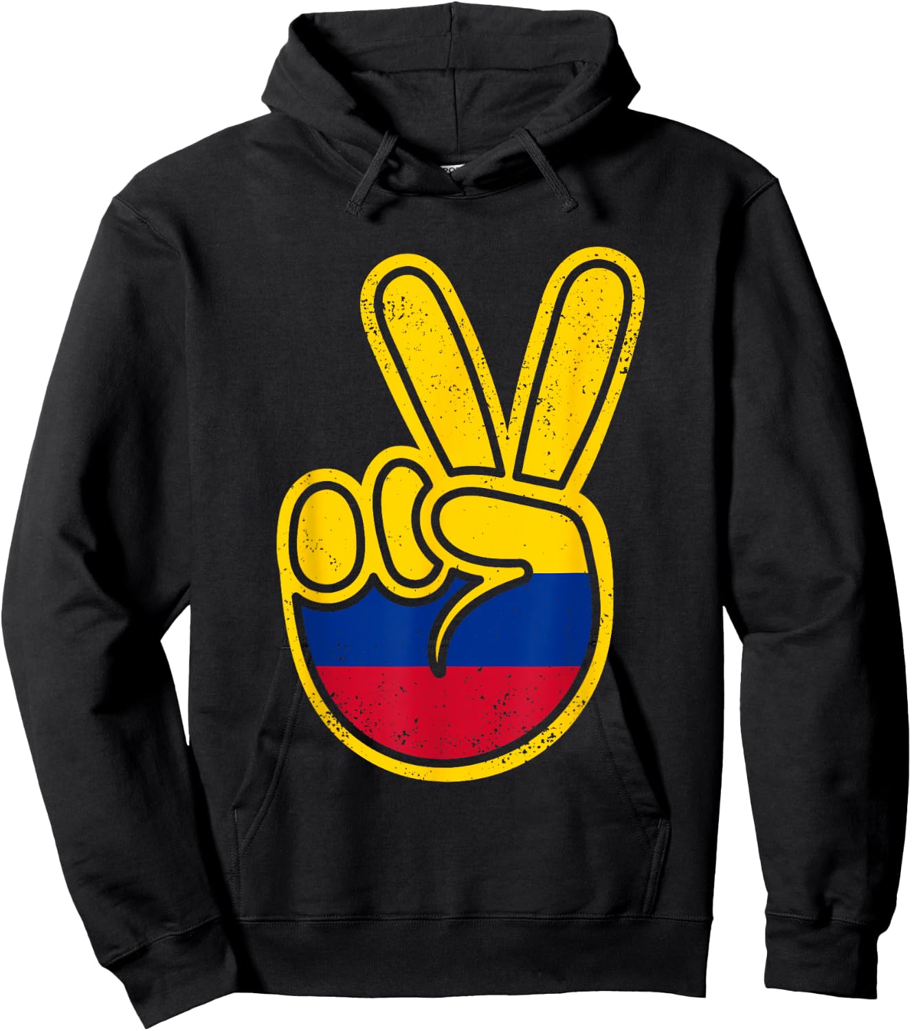 Colombia Flag Peace Sign Funny Colombian Retro Boys Toddler Hoodie - Hoodie | Black