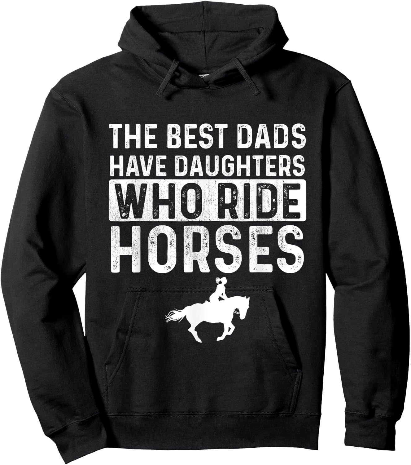 Dad Of Horse Lover Equestrian Horseback Rider Hoodie - Hoodie | Black