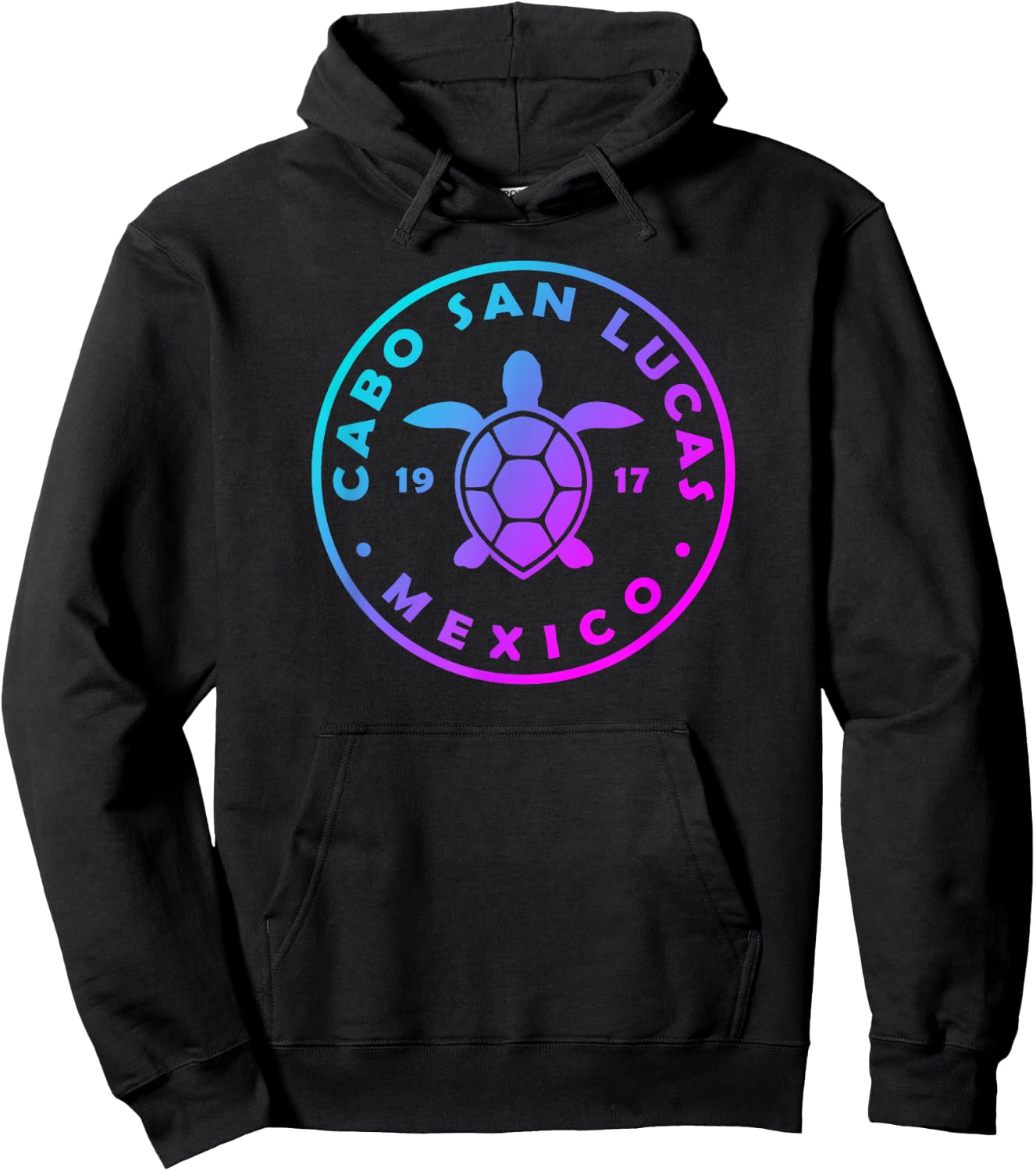 Cabo San Lucas Mexico Sea Turtle Retro Boys Girls Souvenir Hoodie - Hoodie | Black