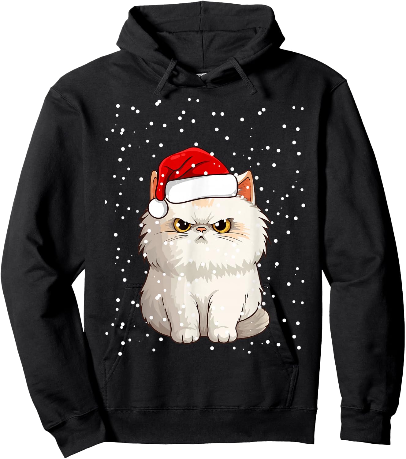 Funny Christmas Cat for Grumpy Teen, Girl, Boy, Mom or Dad! Hoodie - Hoodie | Black