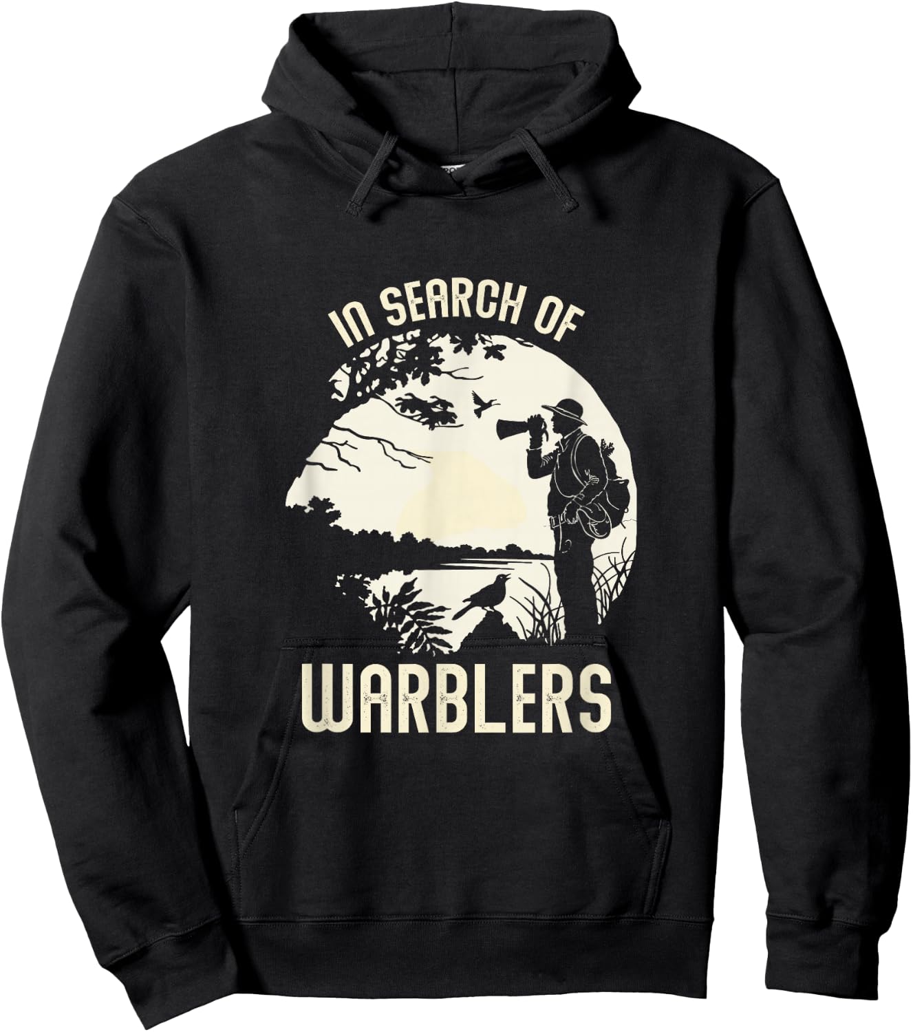 In Search of Warblers Bird Watcher Hoodie - Hoodie | Black