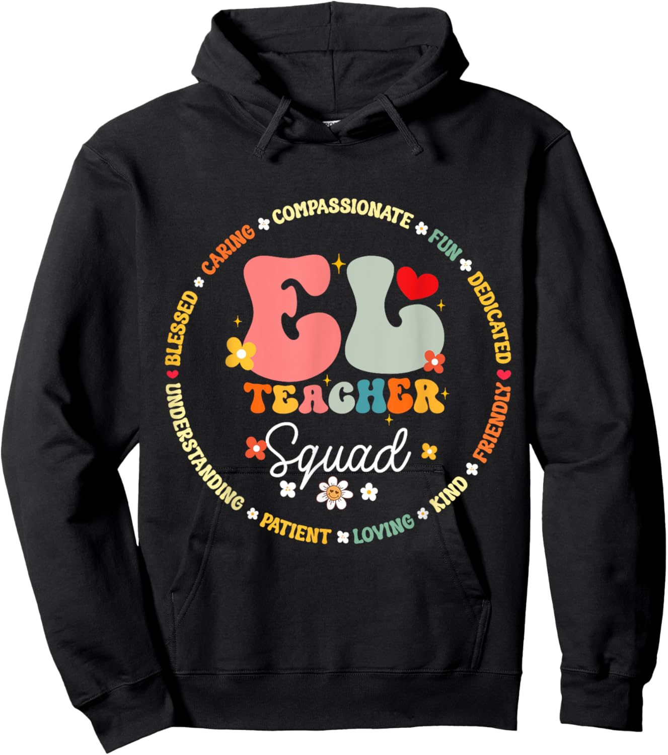 Groovy EL Teacher Squad Appreciation Week back to school Women Kids Hoodie - Hoodie | Black