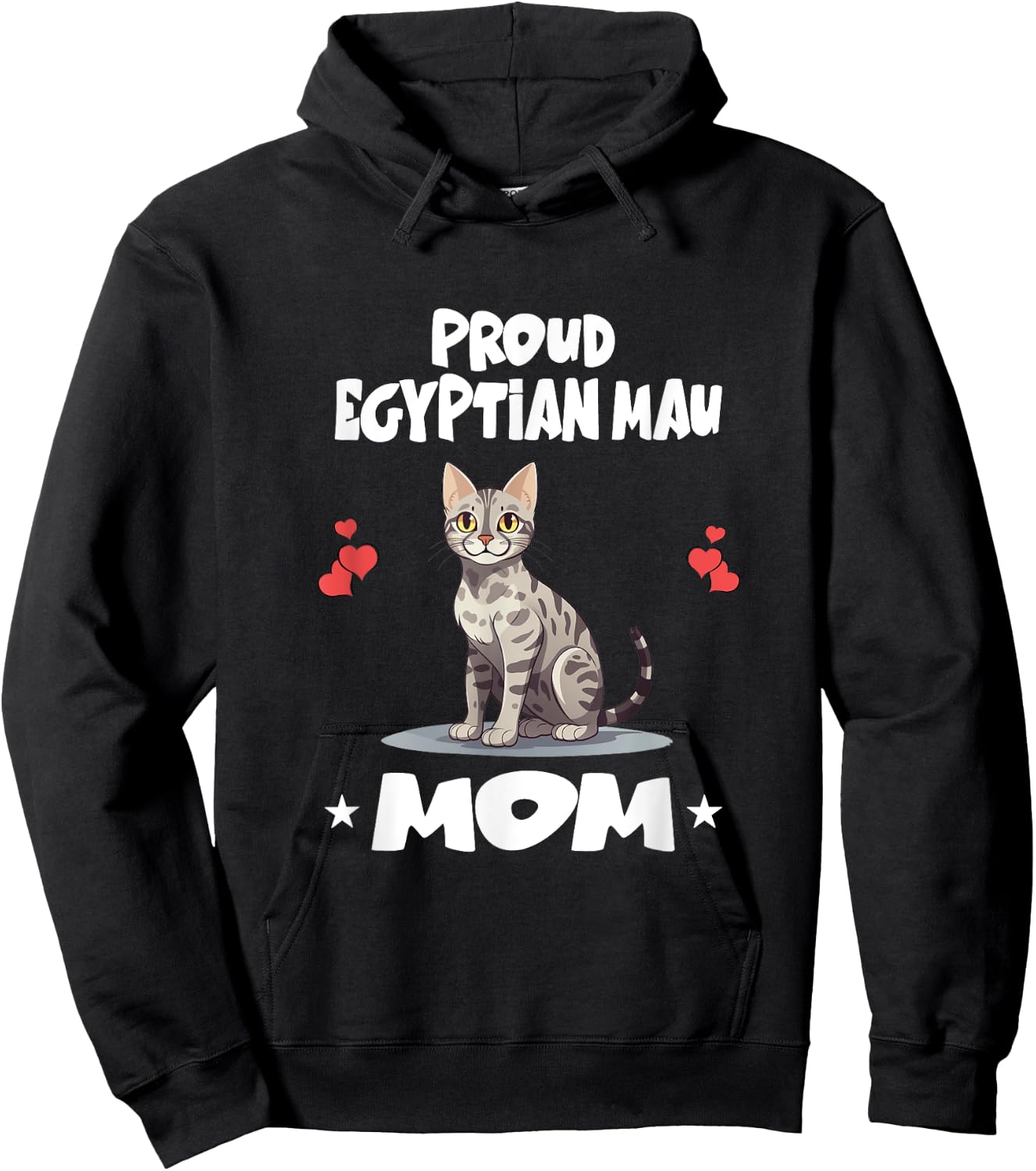 Proud Egyptian Mau Cat Mom Men Women Kids Hoodie - Hoodie | Black