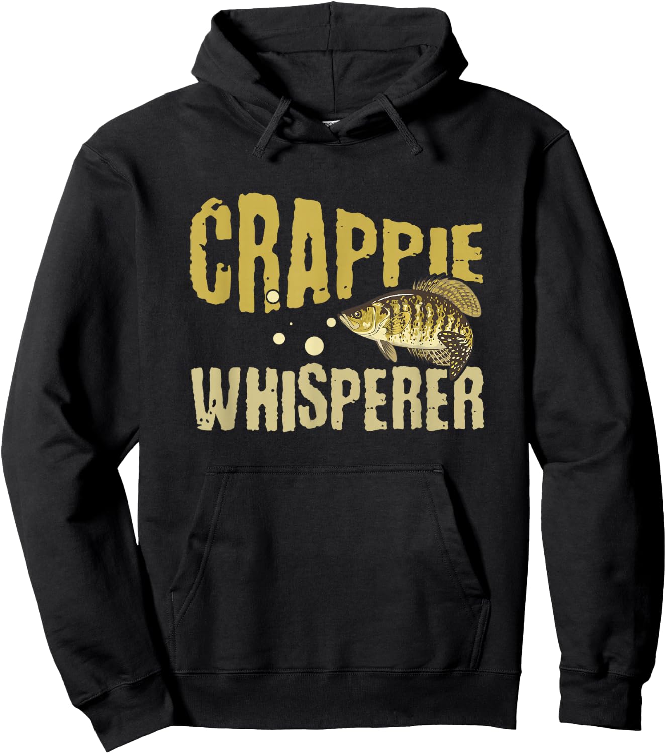 Funny Vintage Crappie Whisperer Fishing Hoodie - Hoodie | Black