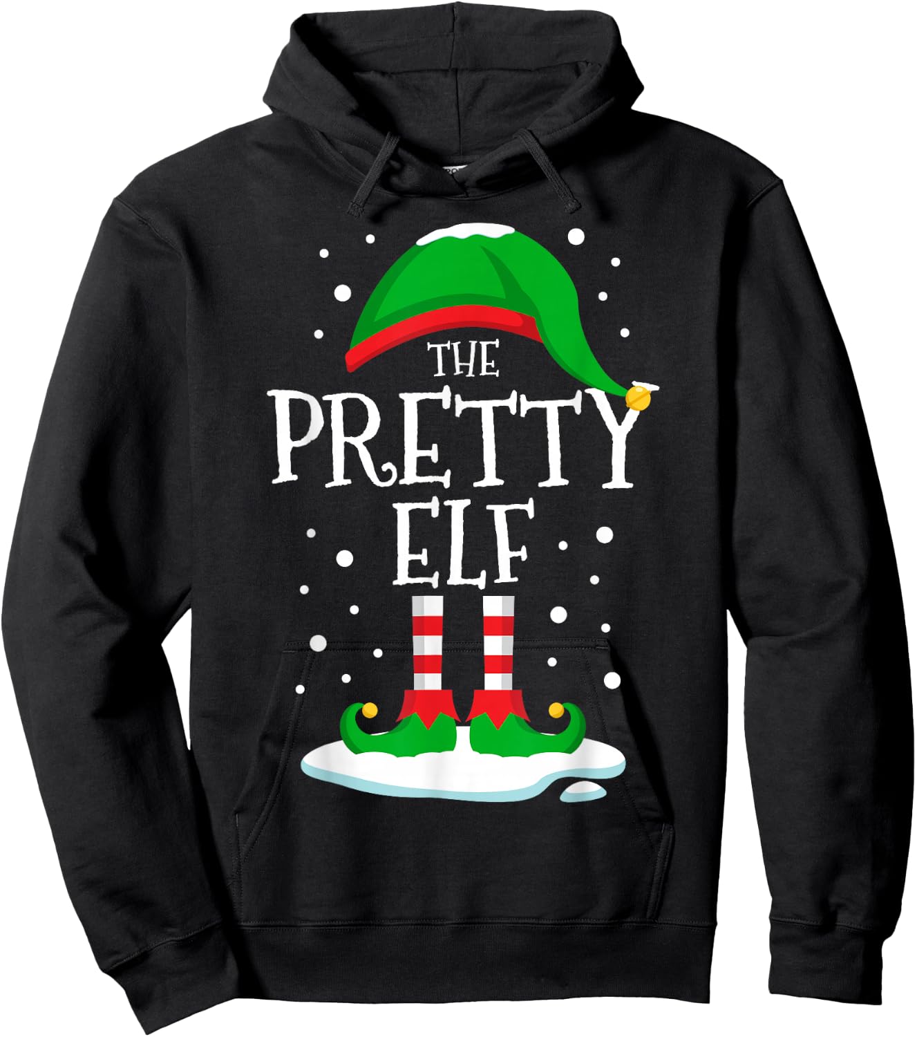 The Pretty Elf Christmas Family Matching Xmas Group Funny Hoodie - Hoodie | Black