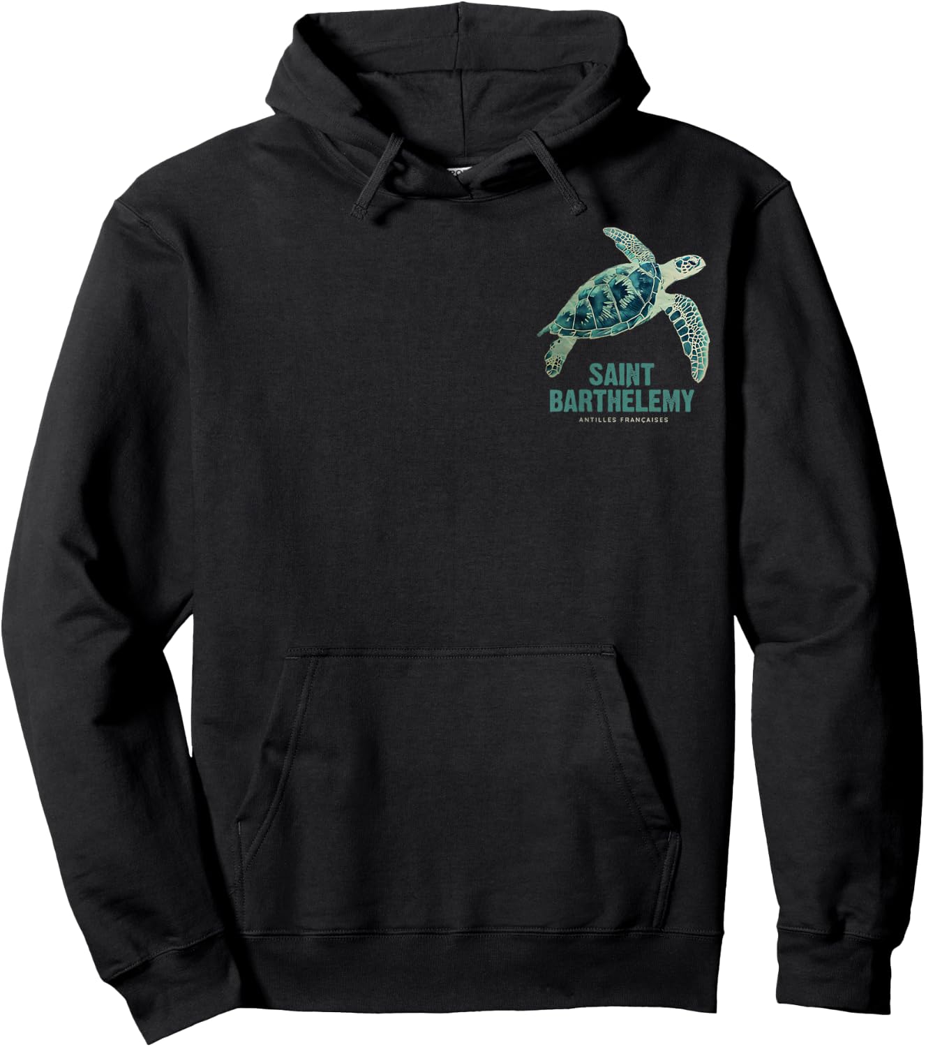 St Barts Caribbean Vintage St. Barths Ocean Sea Turtle Hoodie - Hoodie | Black