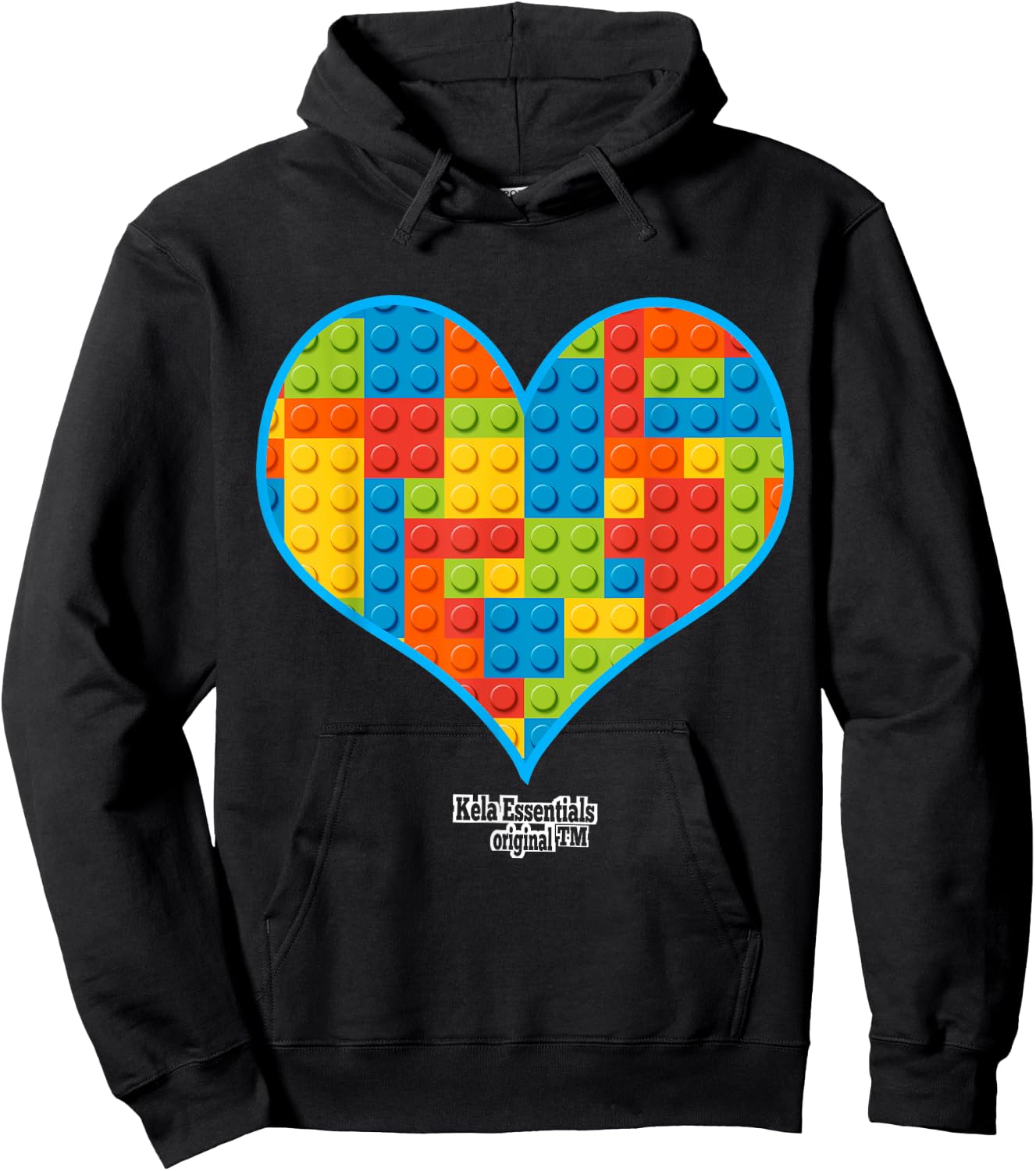 Valentines Day For Boys Block Brick Heart Hoodie - Hoodie | Black