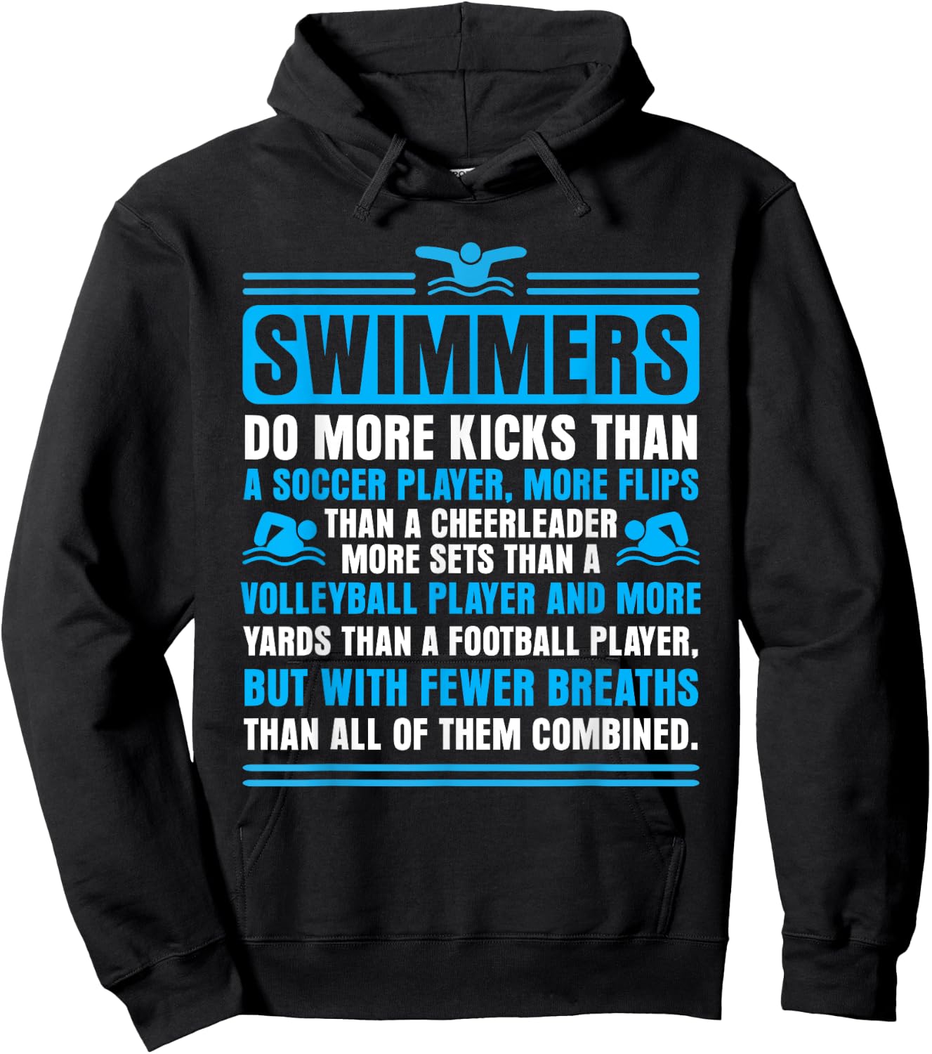 Swimmers Facts Funny Swimming Swim Coach Men Women Hoodie - Hoodie | Black