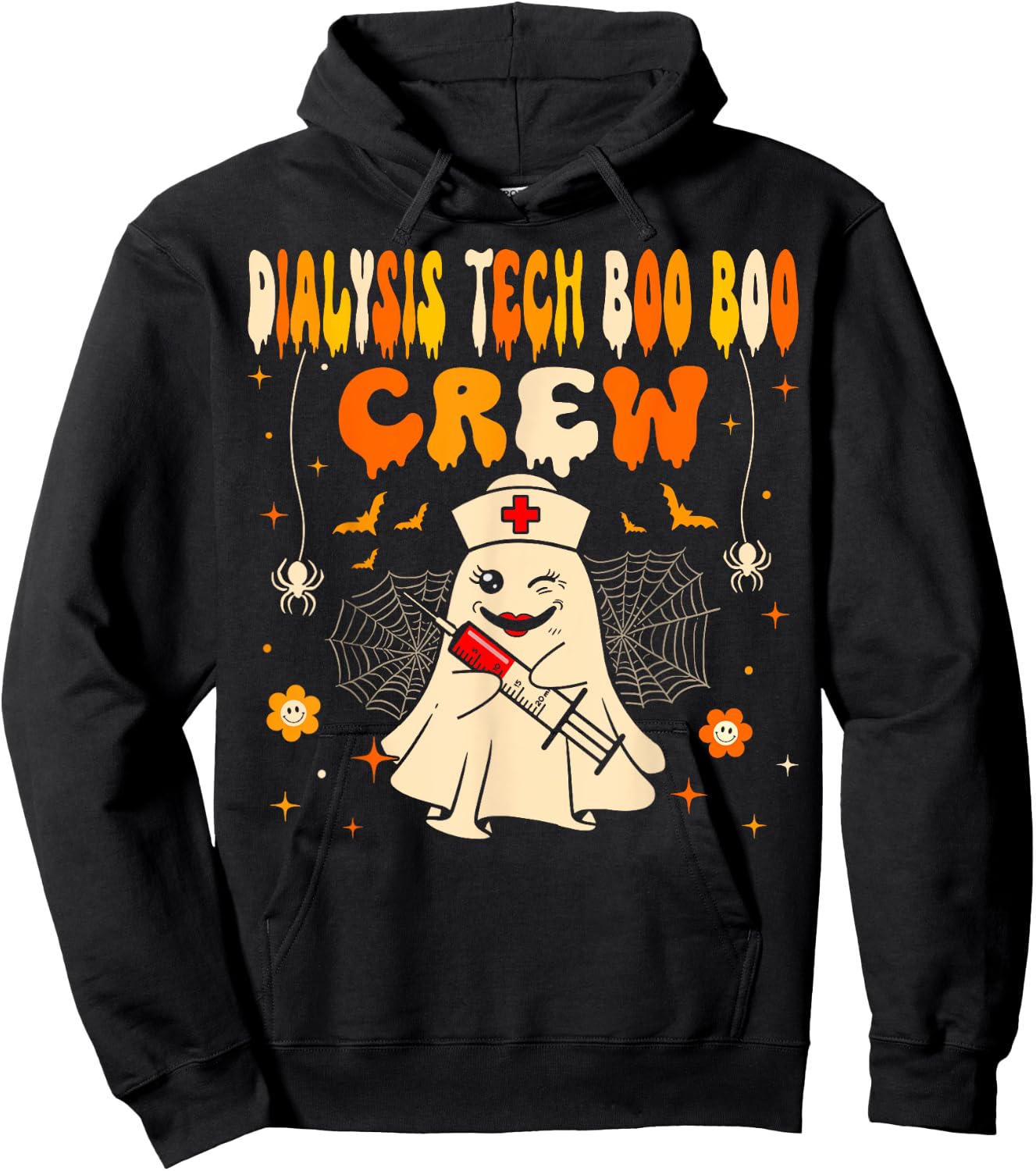 Halloween Dialysis Tech Boo Crew Dialysis Nurse Ghost Hoodie - Hoodie | Black