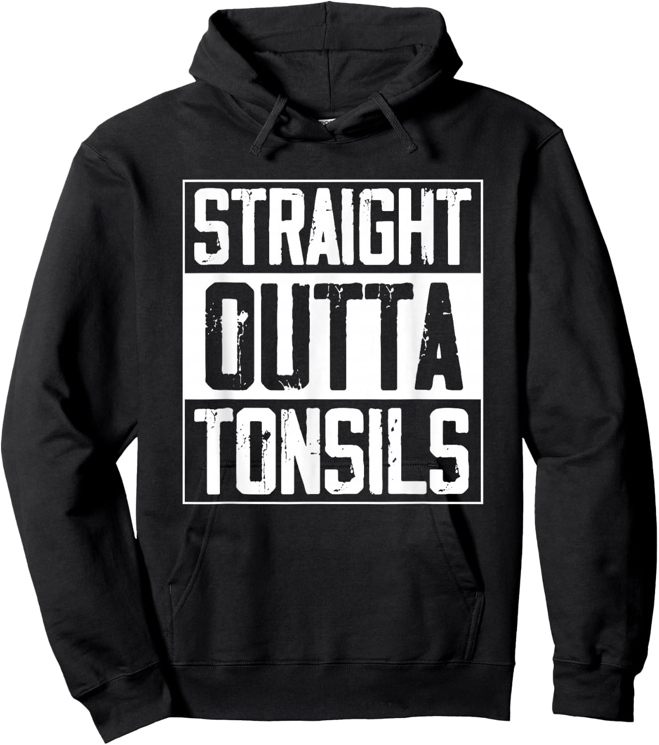 Straight Outta Tonsils Kids Tonsillectomy Recovery Tonsils Hoodie - Hoodie | Black