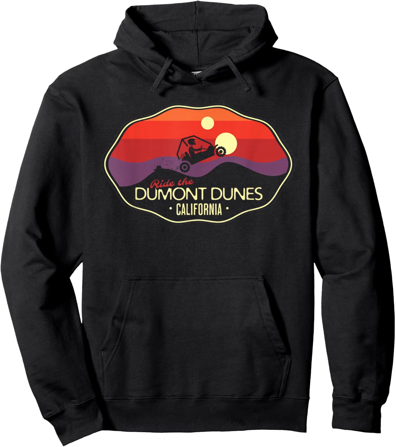 Ride the Dumont Sand Dunes California Retro Vintage Hoodie - Hoodie | Black