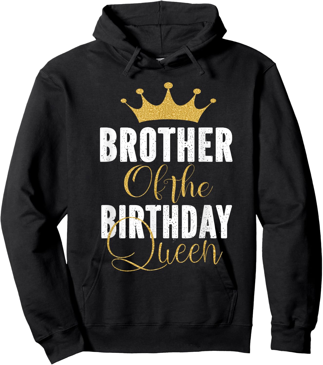 Brother Of The Birthday Queen Girls Bday Party Gift Hoodie - Hoodie | Black
