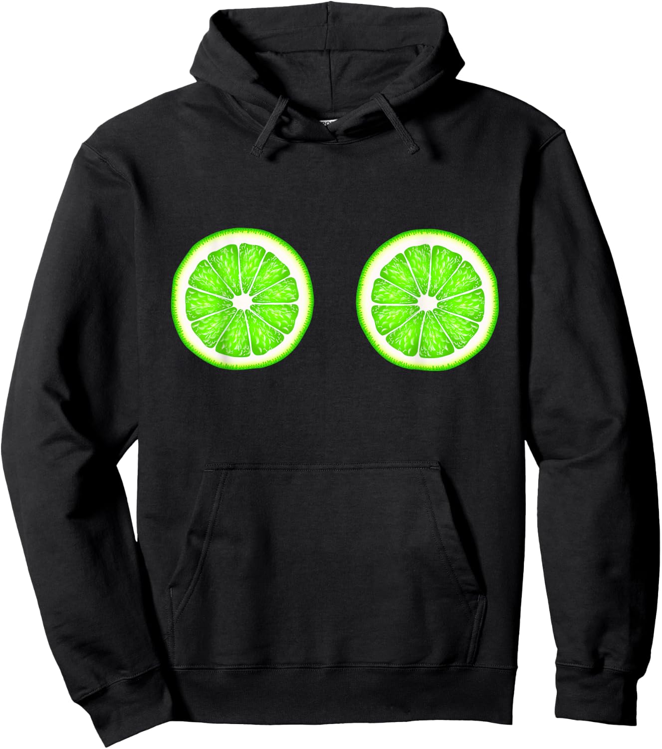 Funny Lime Boobs Titties Breast Tits Boobies Bra Hoodie - Hoodie | Black