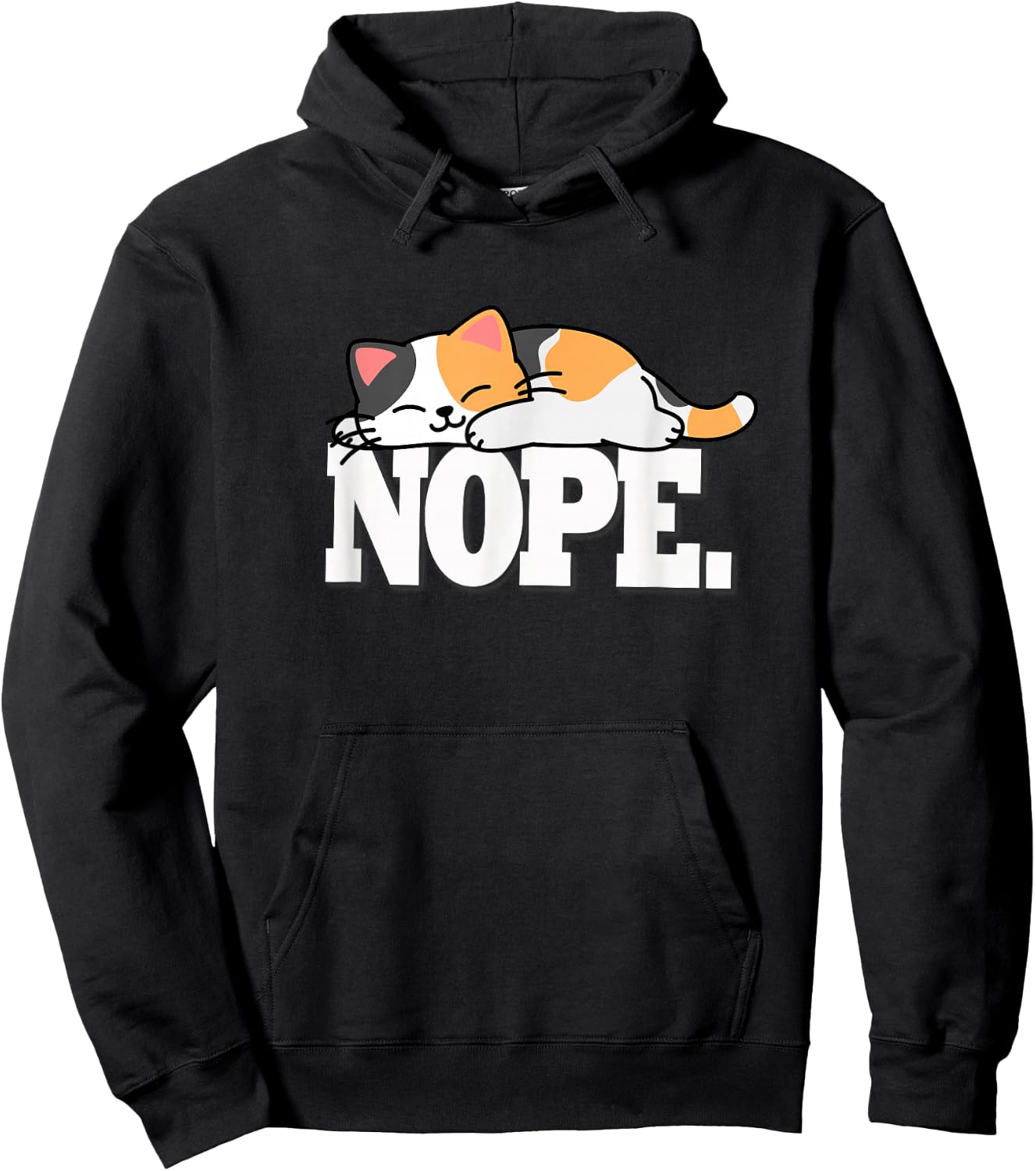 Kawaii Kids Girls NOPE Calico Cat Lover Hoodie - Hoodie | Black