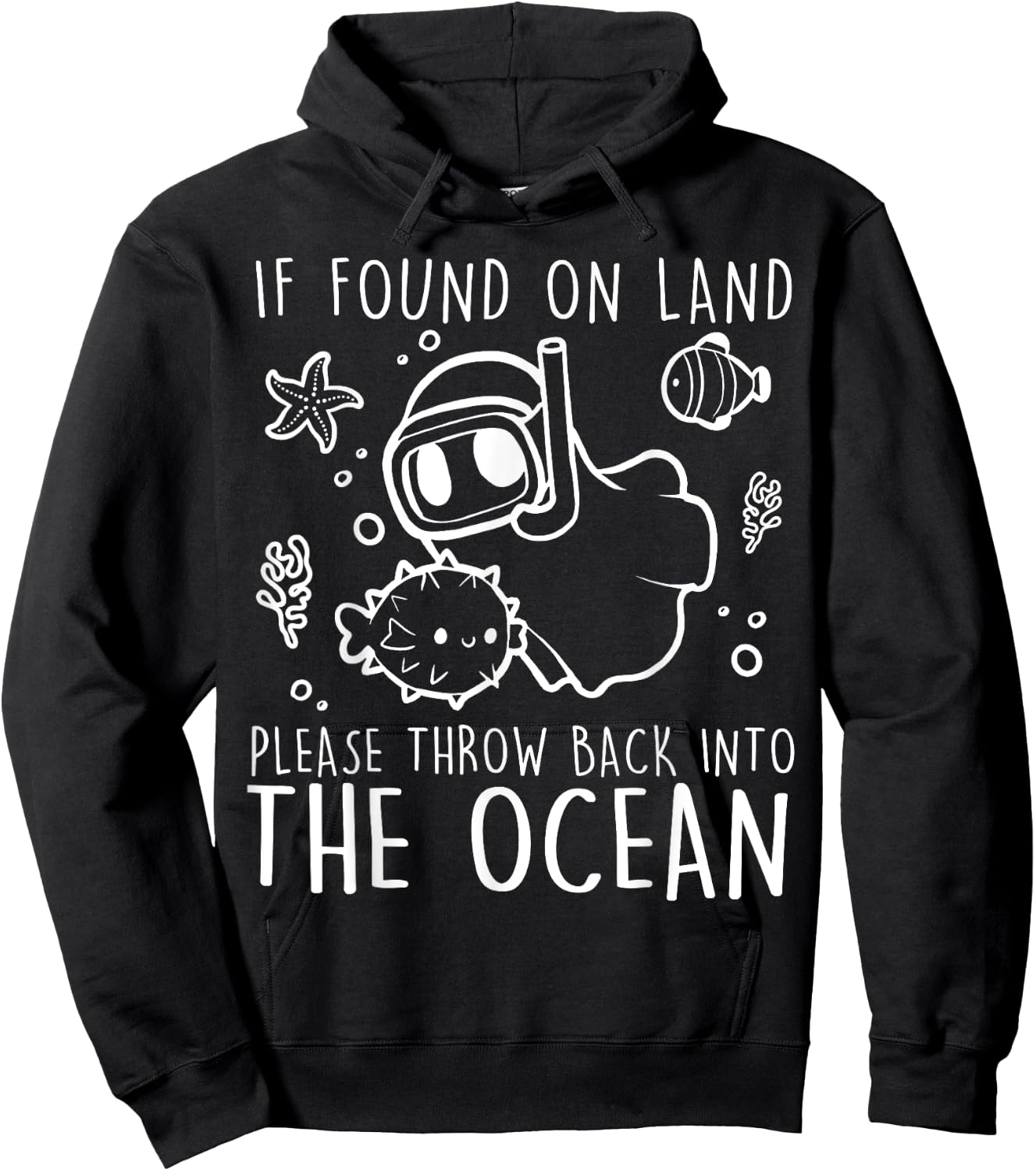 Halloween Boo Ghost Diver Scuba Diving Throw Back To Ocean Hoodie - Hoodie | Black