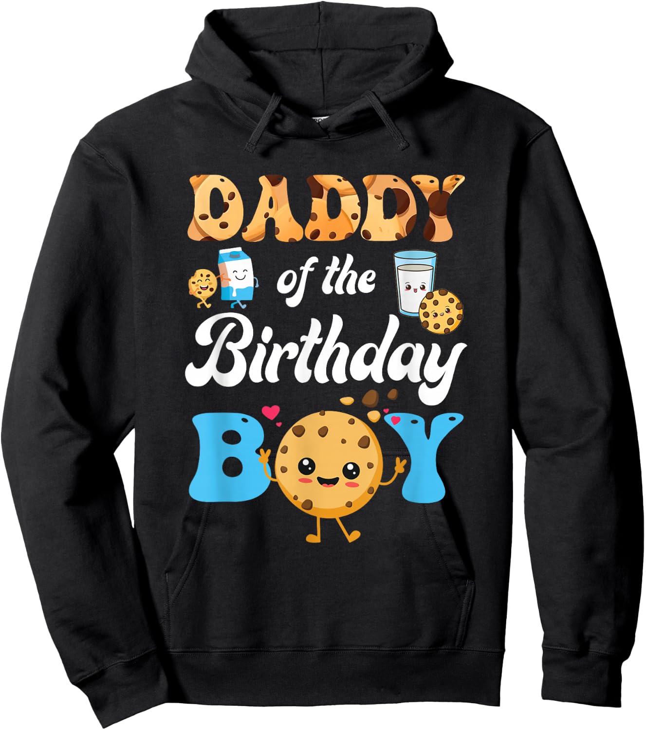 Daddy Of The Birthday Boy Milk And Cookies 1St Birthday Hoodie - Hoodie | Black