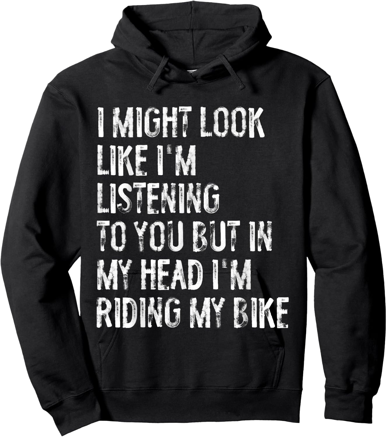 I Might Look Like I'm Listening Riding My Bike Cycling Hoodie - Hoodie | Black