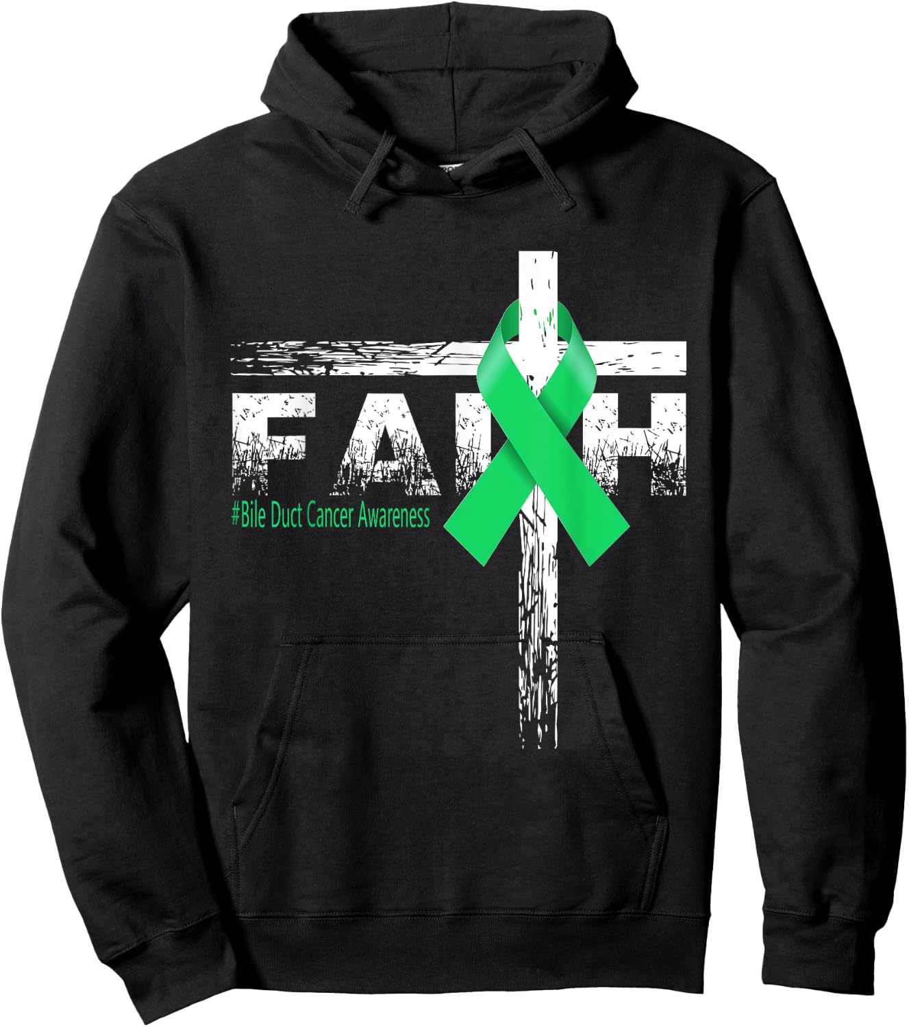 Bile Duct Cancer Awareness Christian Faith & Cross Hoodie - Hoodie | Black