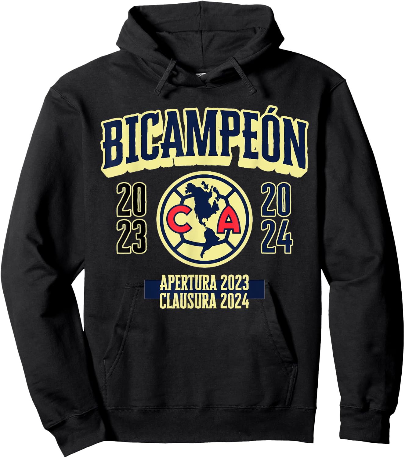 Club America Bicampeon Torneo Apertura 2023 - Clausura 2024 Hoodie - Hoodie | Black