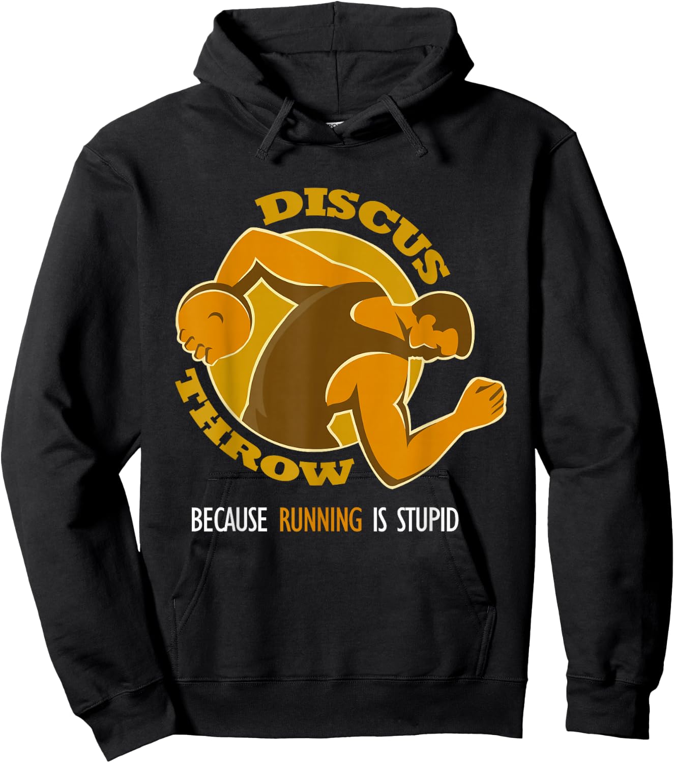 Discus Throw vs. Runners, Track T Shirt Hoodie - Hoodie | Black