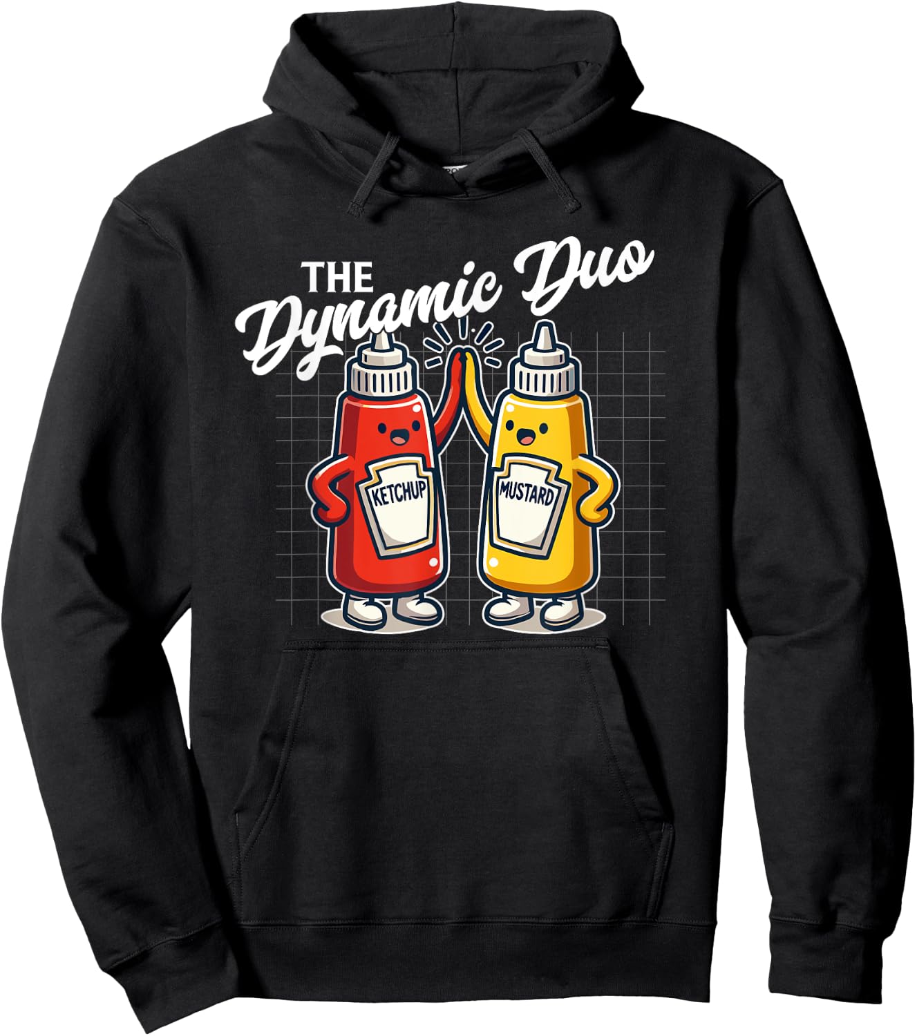Ketchup Mustard Dynamic Duo Best Friends Funny Condiment Hoodie - Hoodie | Black