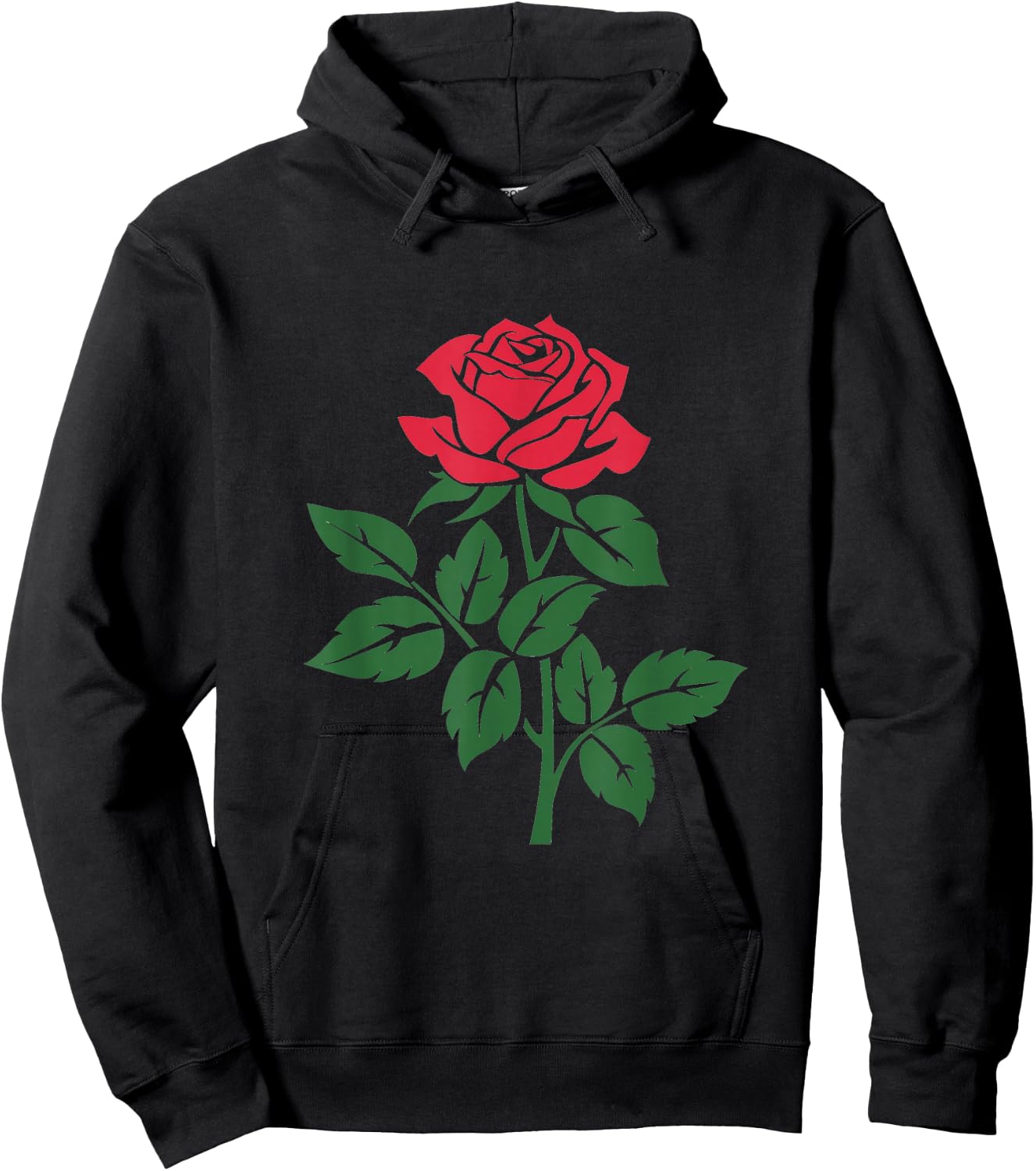 Rose Flower Floral Romantic Love Valentines Day Graphic Hoodie - Hoodie | Black