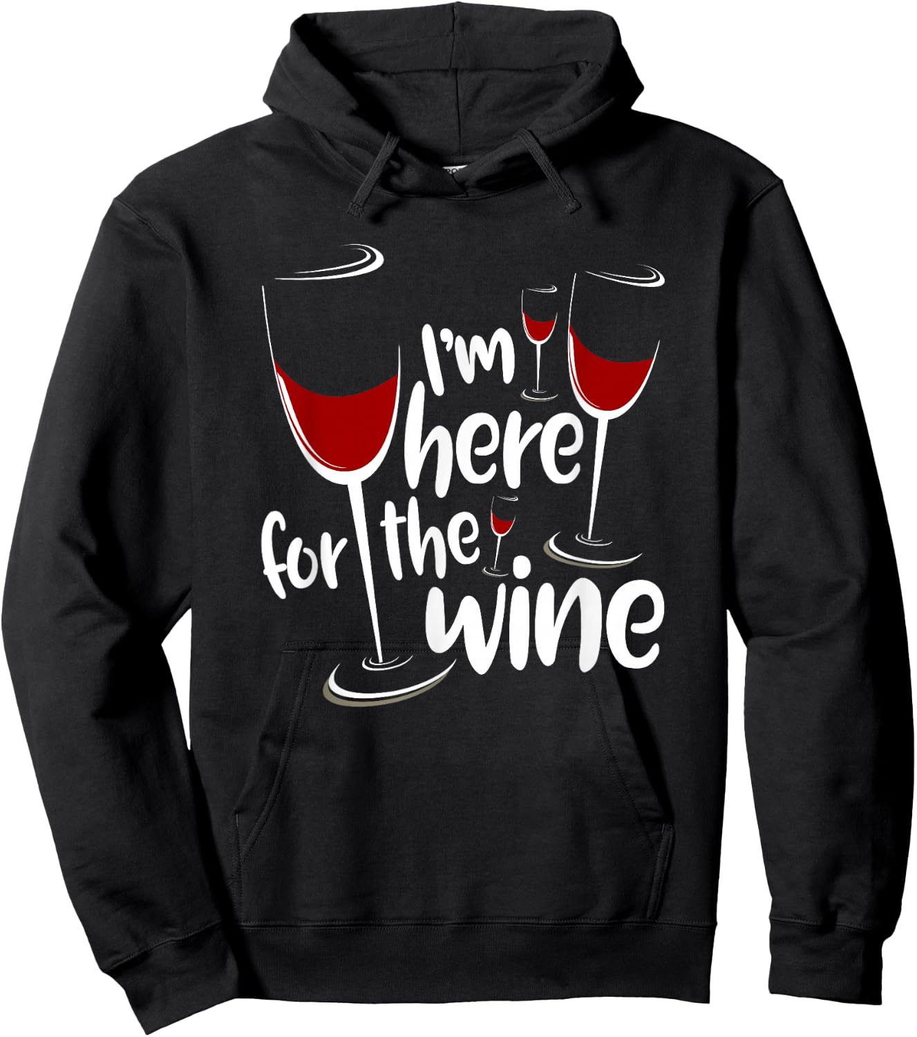 I'm Here For The Wine Funny Jewish Passover Holiday T Shirt Hoodie - Hoodie | Black