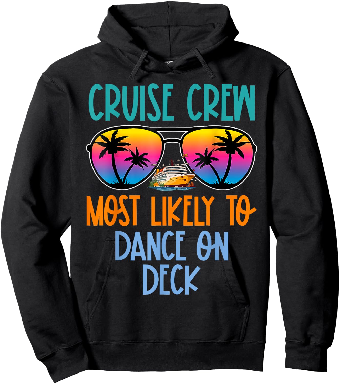 Cruise Crew Most Likely to Dance On Deck Retro Hoodie - Hoodie | Black