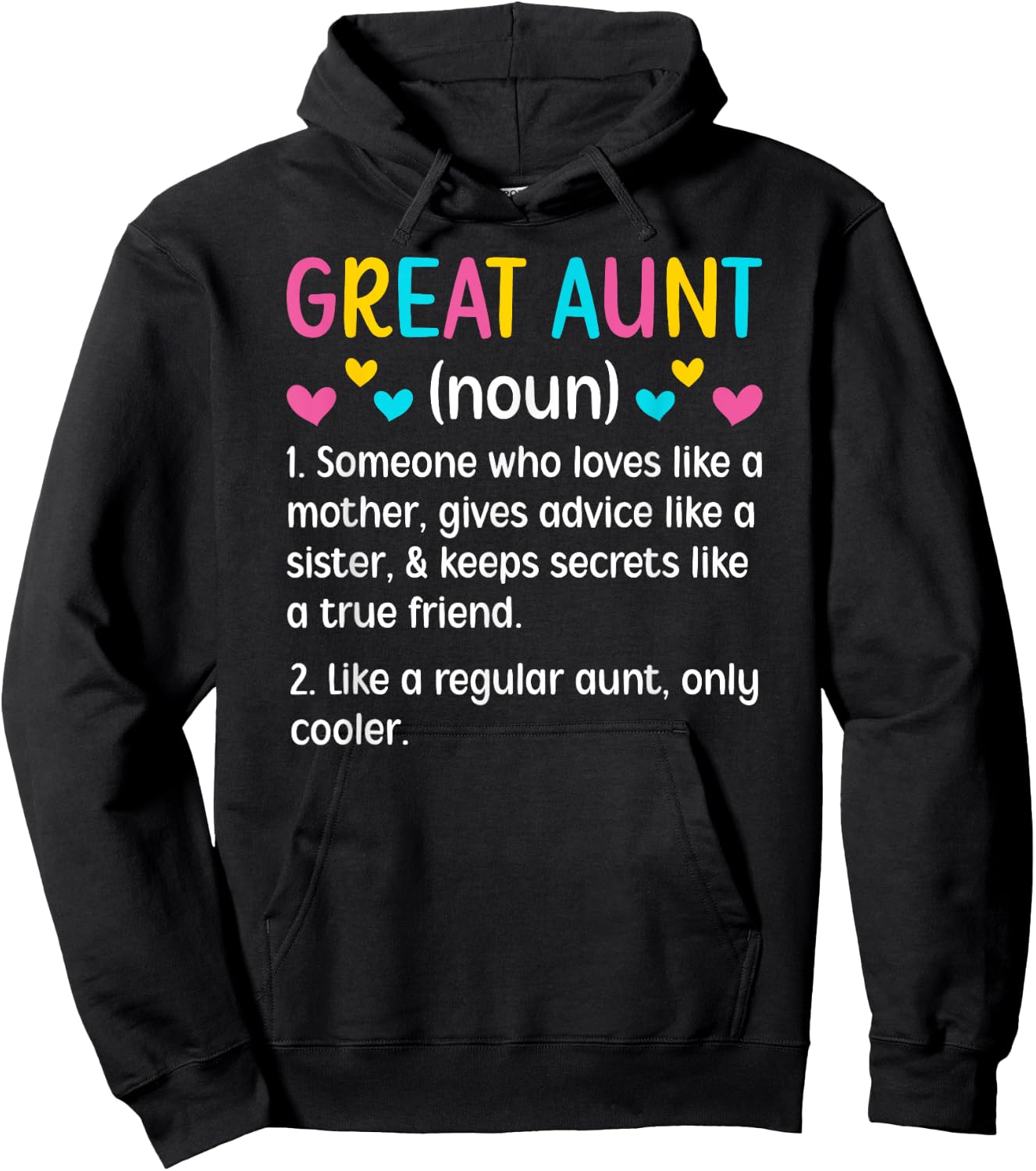 Great Aunt Definition Great Auntie Hoodie - Hoodie | Black