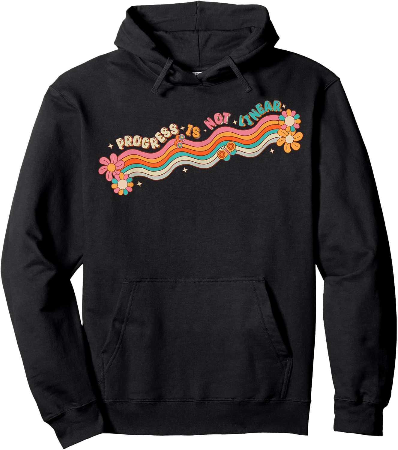 Progress Is Not Linear Teacher Student Back To School Retro Women Girls Kids Hoodie - Hoodie | Black
