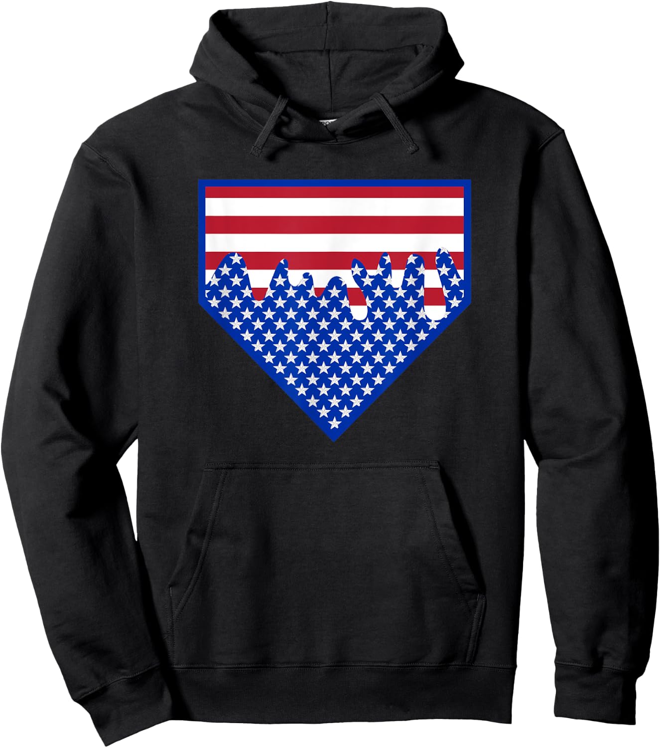 Funny Home Plate Drip - USA Ice Cream Softball & Baseball Men Women Girls Kids Hoodie - Hoodie | Black