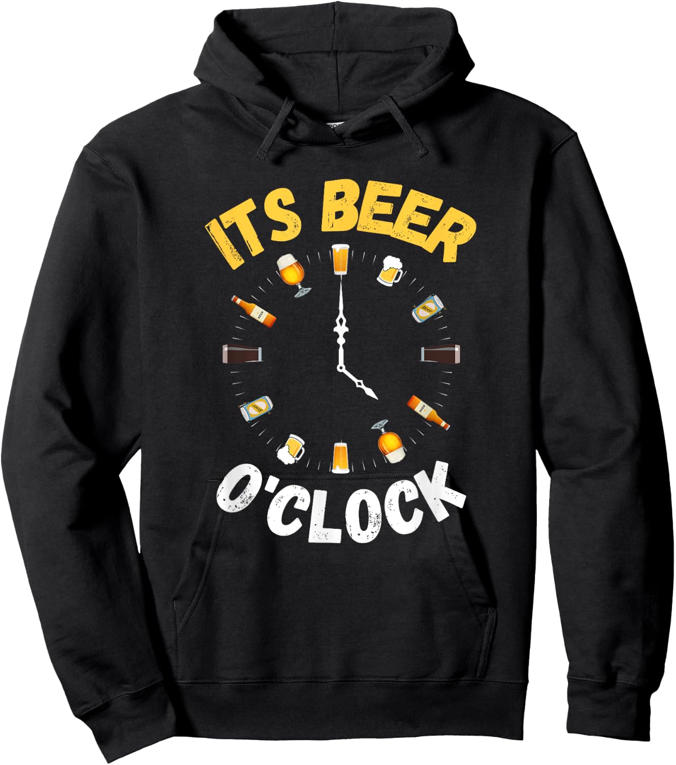 Funny Beer o Clock for National Beer Day Fathers Day Hoodie - Hoodie | Black