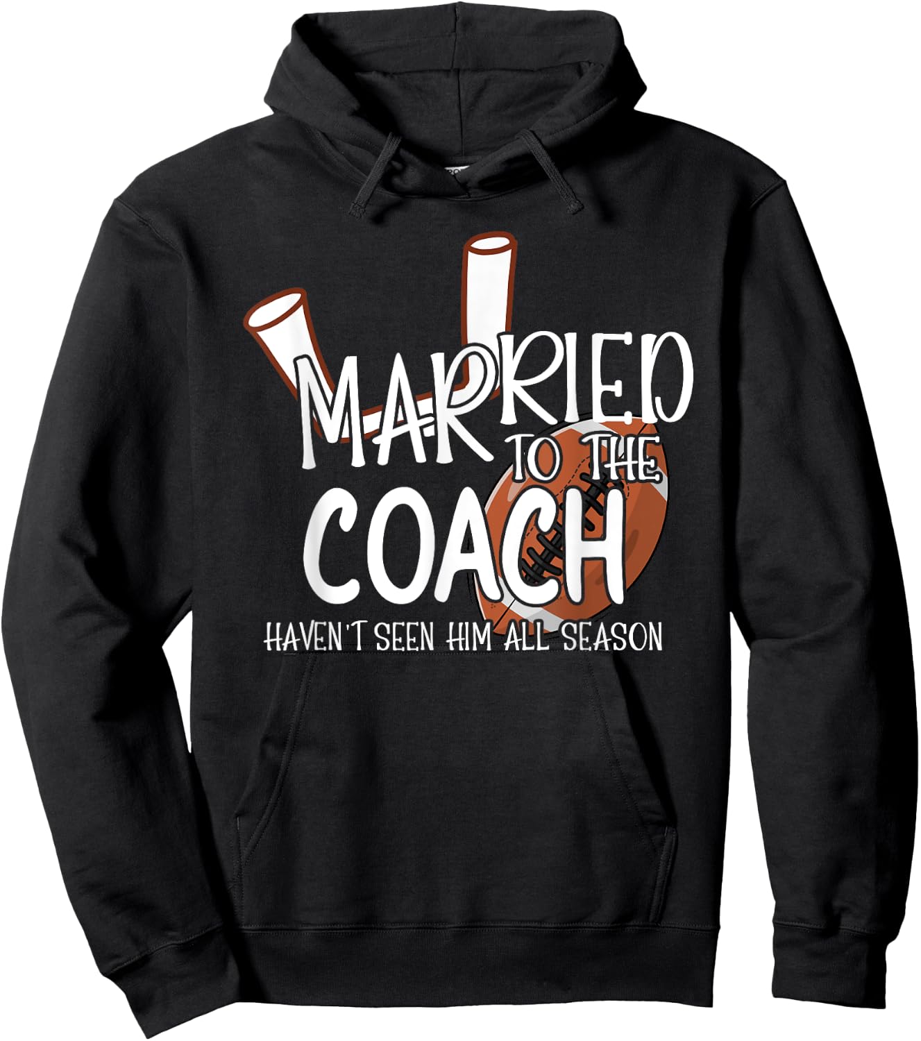 Married To The Football Coach Wife Of A Football Coach Hoodie - Hoodie | Black