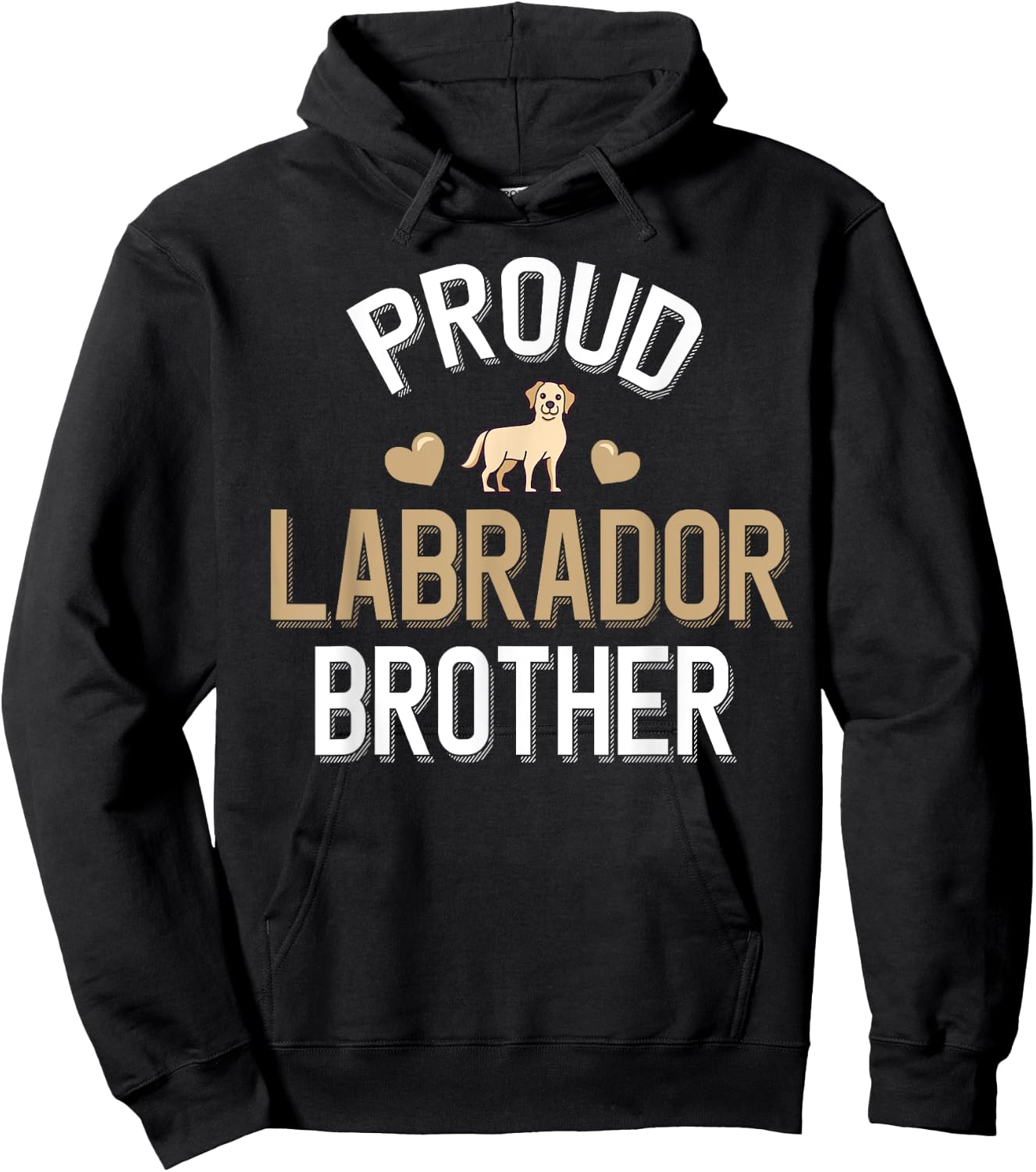 Cute Proud Yellow Lab Brother Hoodie - Hoodie | Black