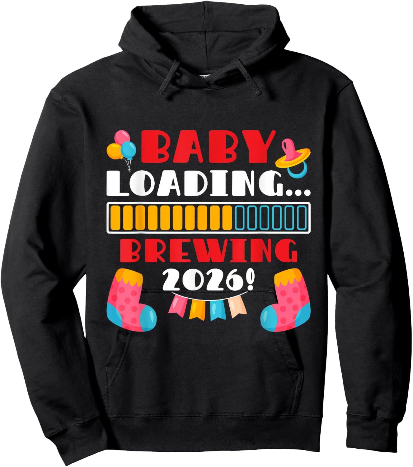 Pregnancy BABY LOADING BREWING 2026 Expecting Mother Hoodie - Hoodie | Black