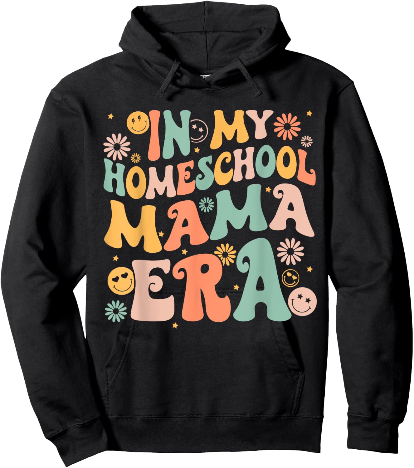 In My Homeschool Mama Era Retro Back to School Hoodie - Hoodie | Black