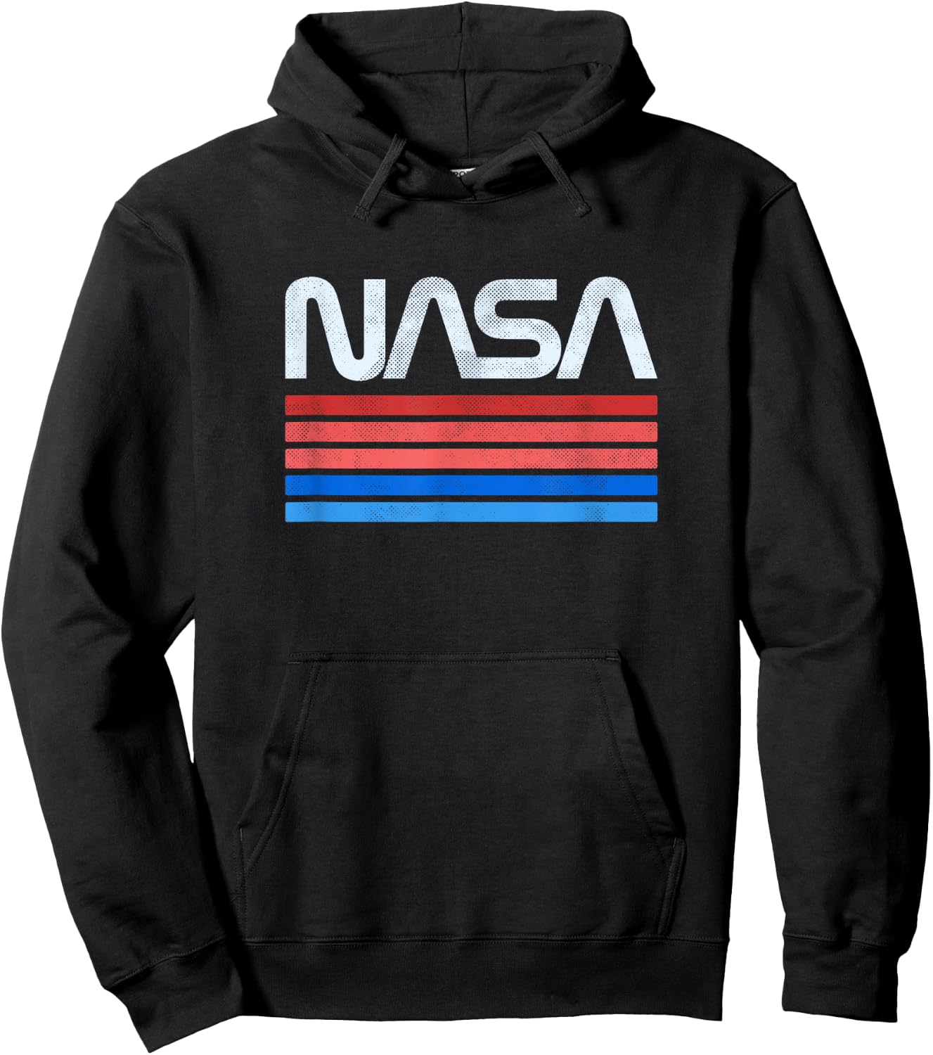 60s 70s Vintage Retro NASA Worm Logo Vintage NASA Gift , Small, Black Hoodie - Hoodie | Black