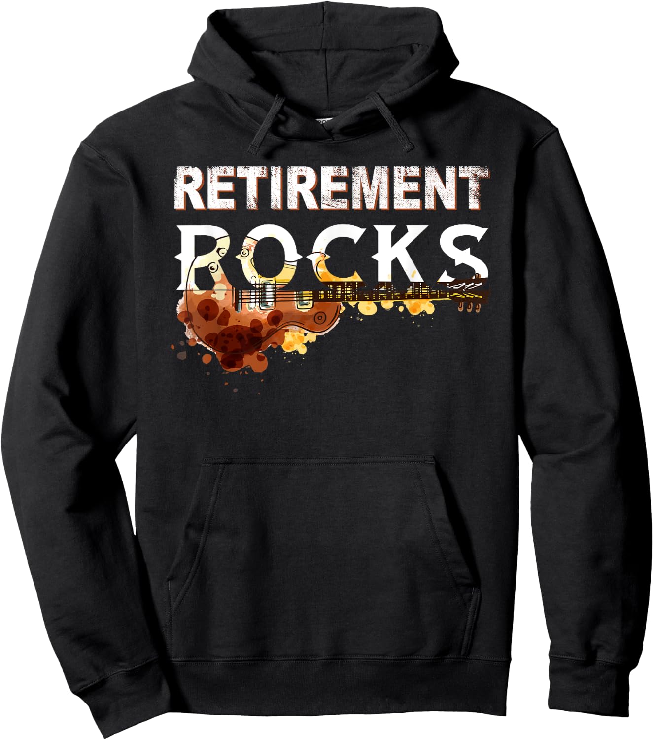 Retirement Rocks Guitar Old Rockers Retired Hoodie - Hoodie | Black