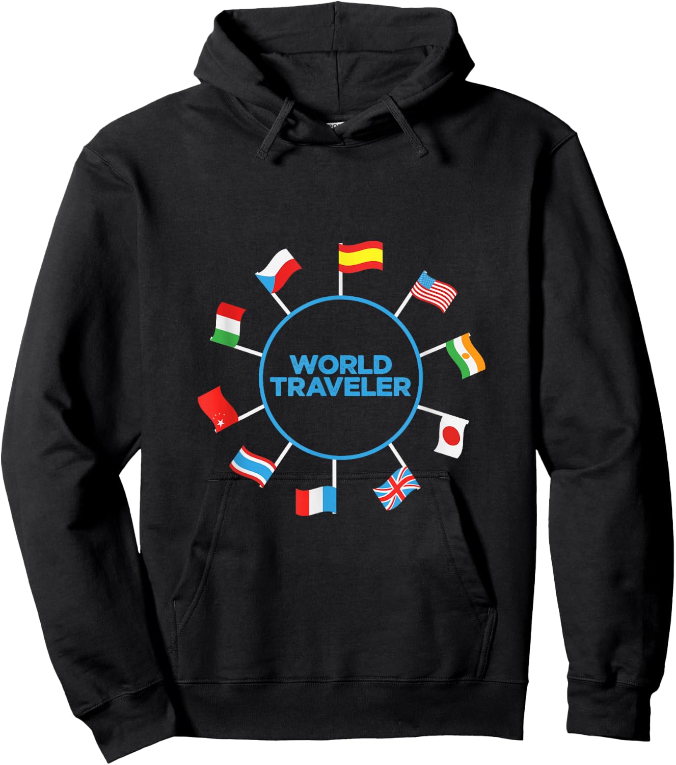 Toddler World Traveler Shirts Kids World Traveler Adventure Hoodie - Hoodie | Black
