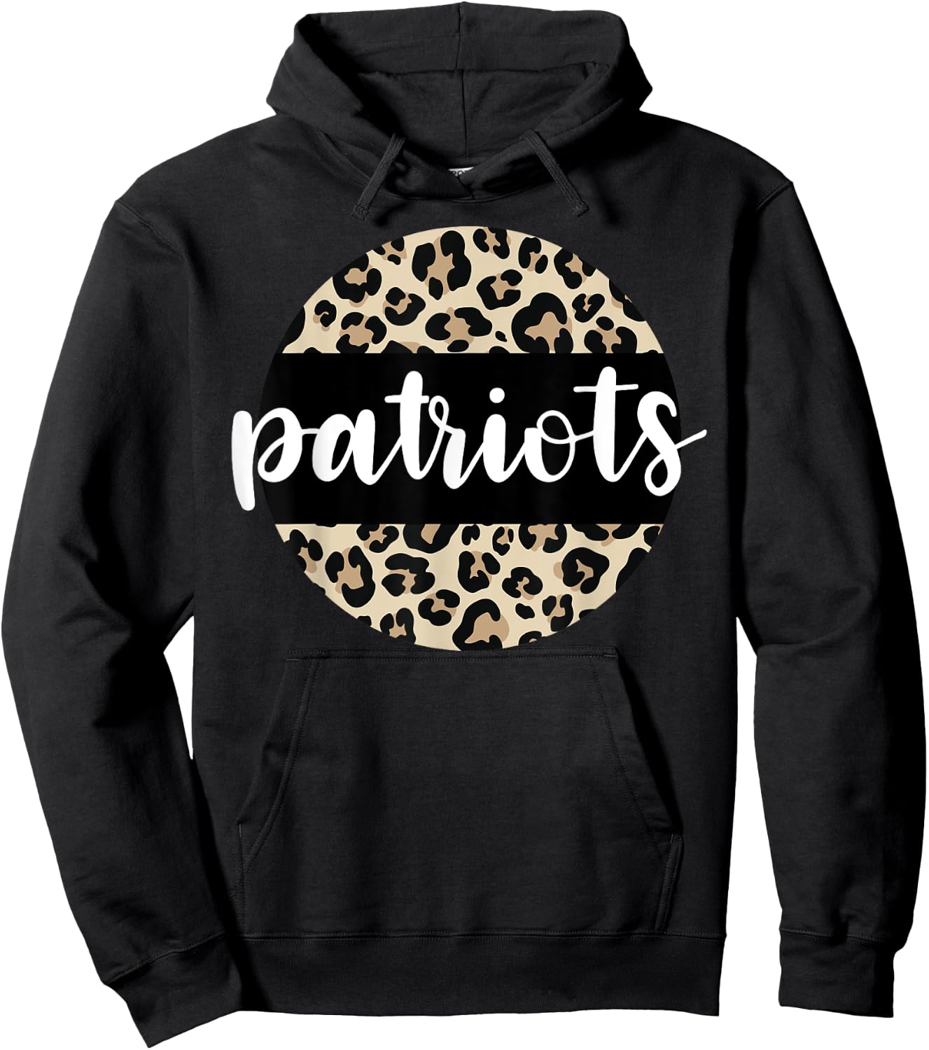 Leopard Print Patriots Team Mascot School Spirit Game Night Hoodie - Hoodie | Black