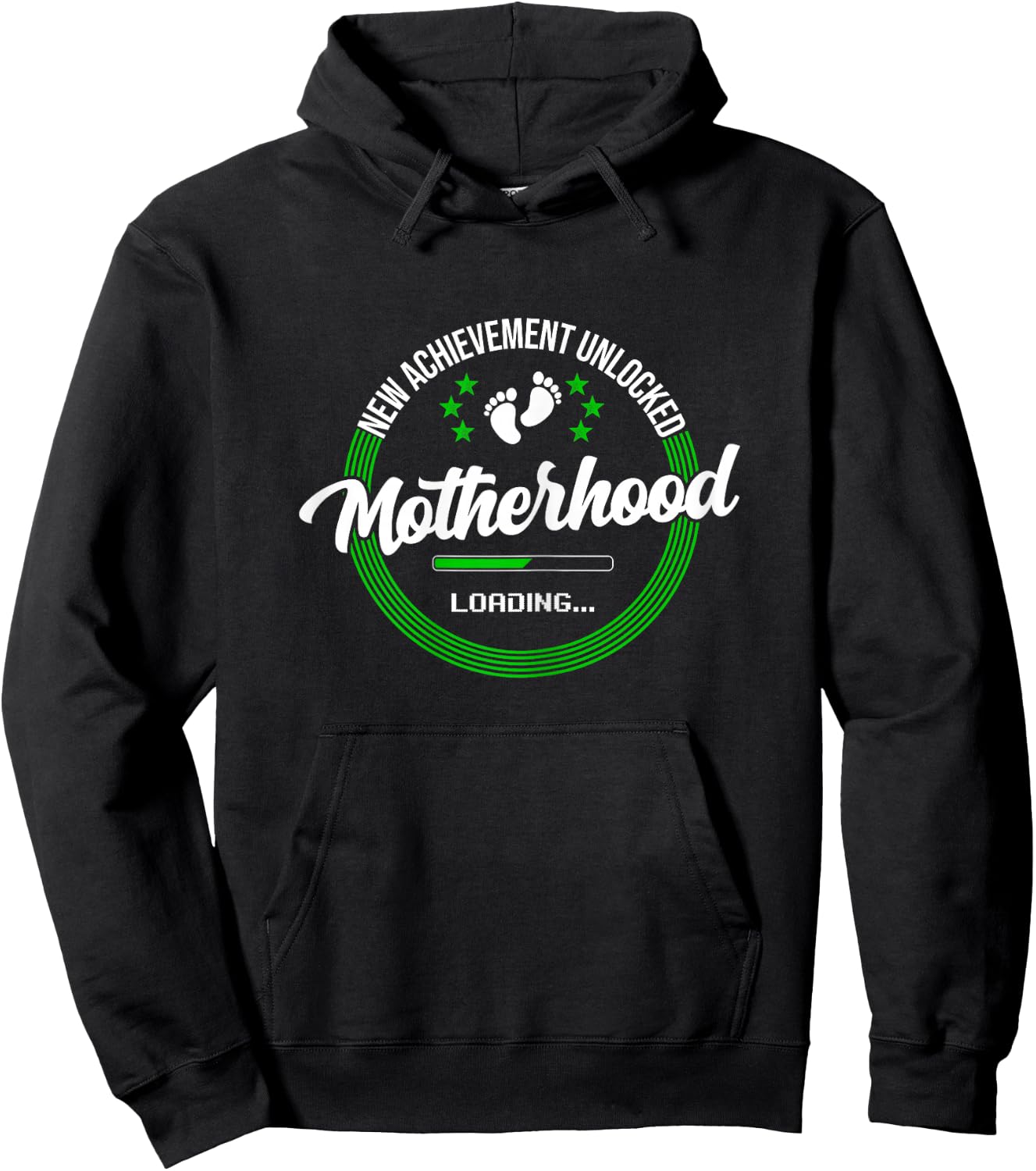 pregnancy announcement for the geek mom Motherhood Achievement unlocked. New character created , Female X-Small, Black Hoodie - Hoodie | Black